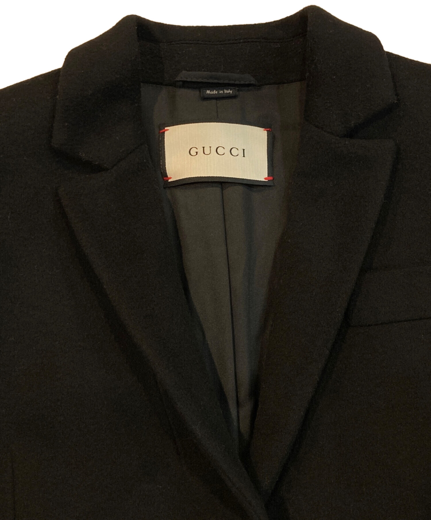 中古・古着通販】GUCCI (グッチ) ウール チェスター コート ブラック