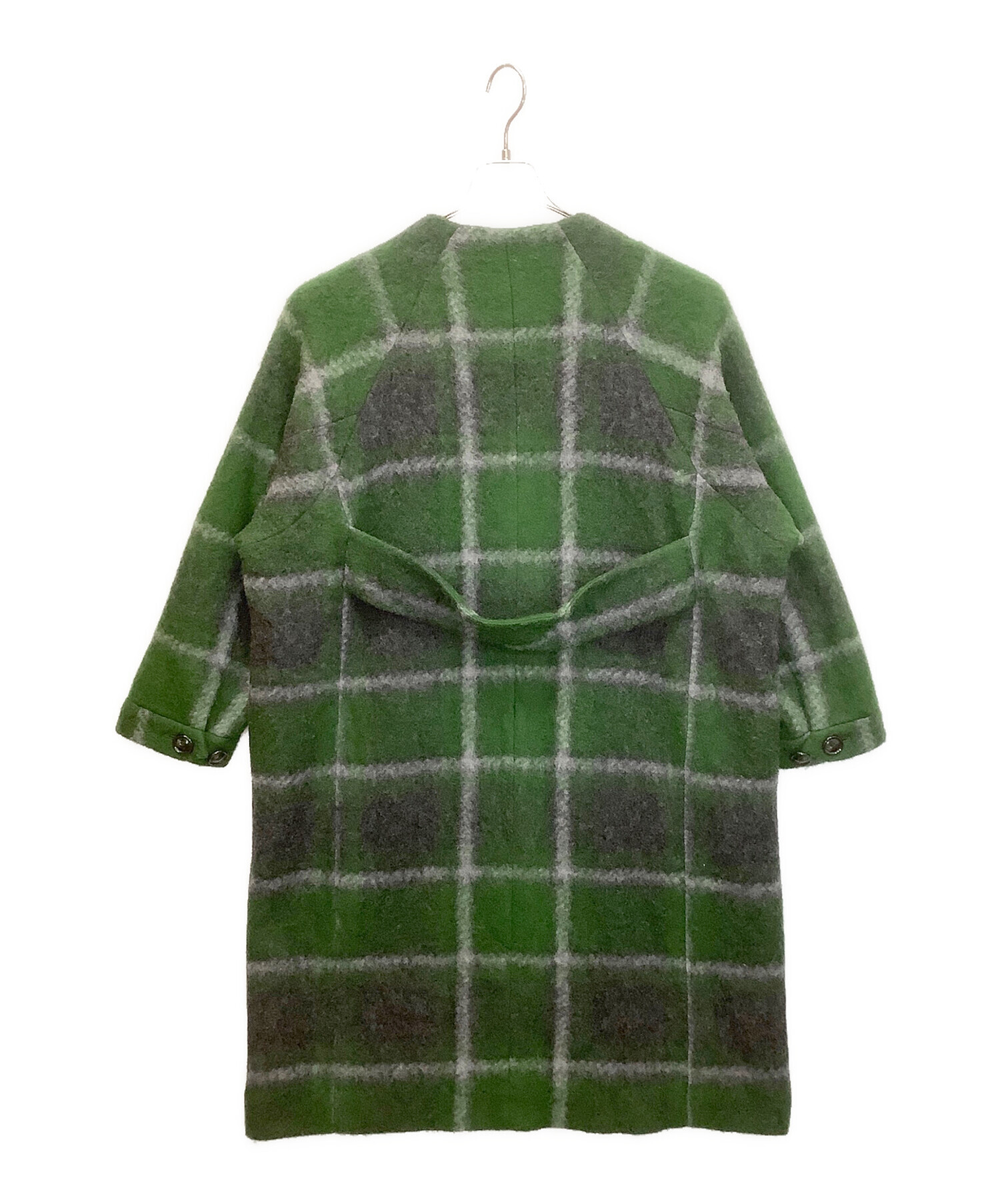 BEAMS BOY スライバー タータンチェック ノーカラーコート - メルカリ