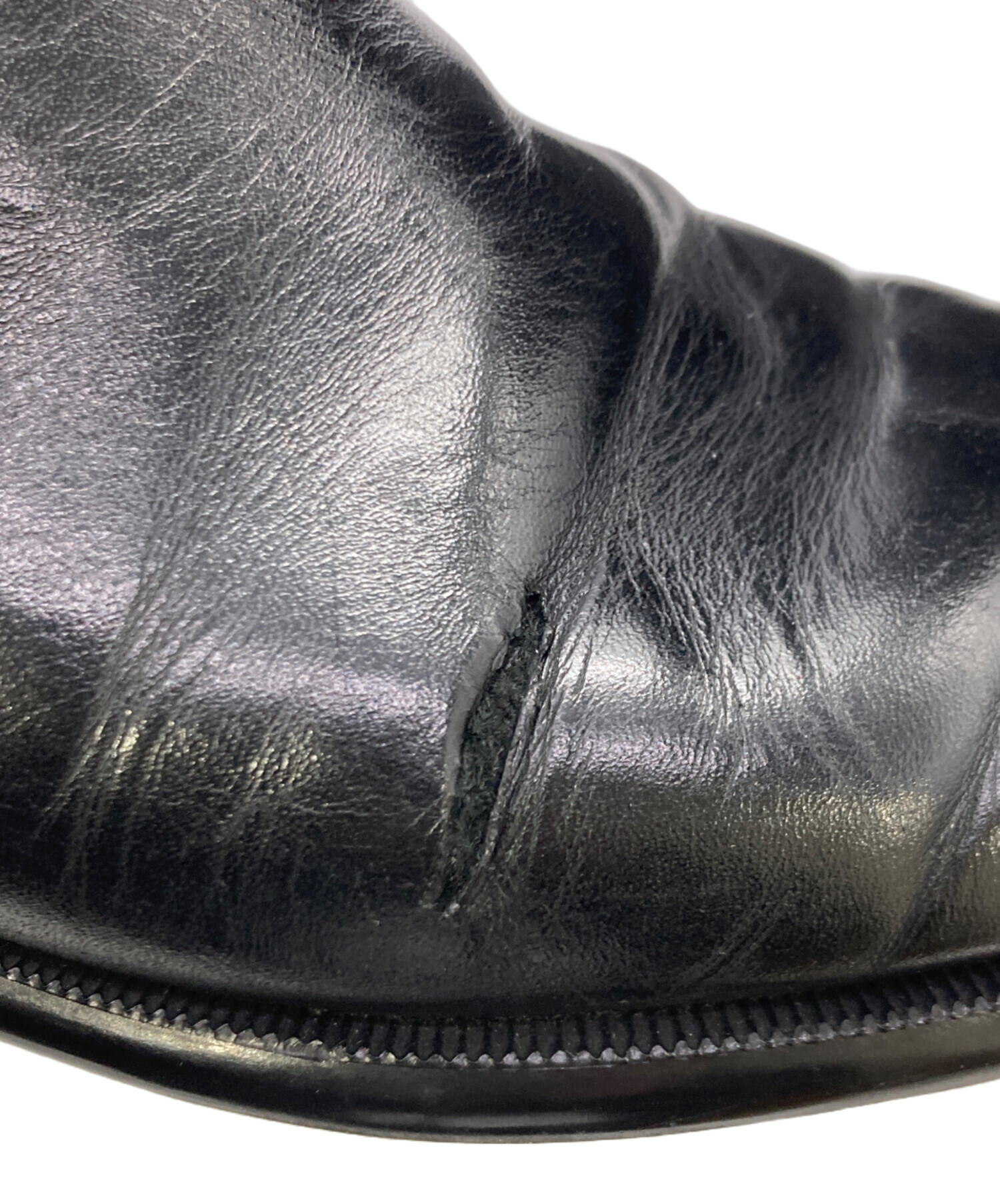 未使用■HUGO BOSS【26.5】本革 レザー サイドゴアブーツ ブラック 中古・古着通販】HUGO (ヒューゴ ボス) サイドゴアブーツ ブラック