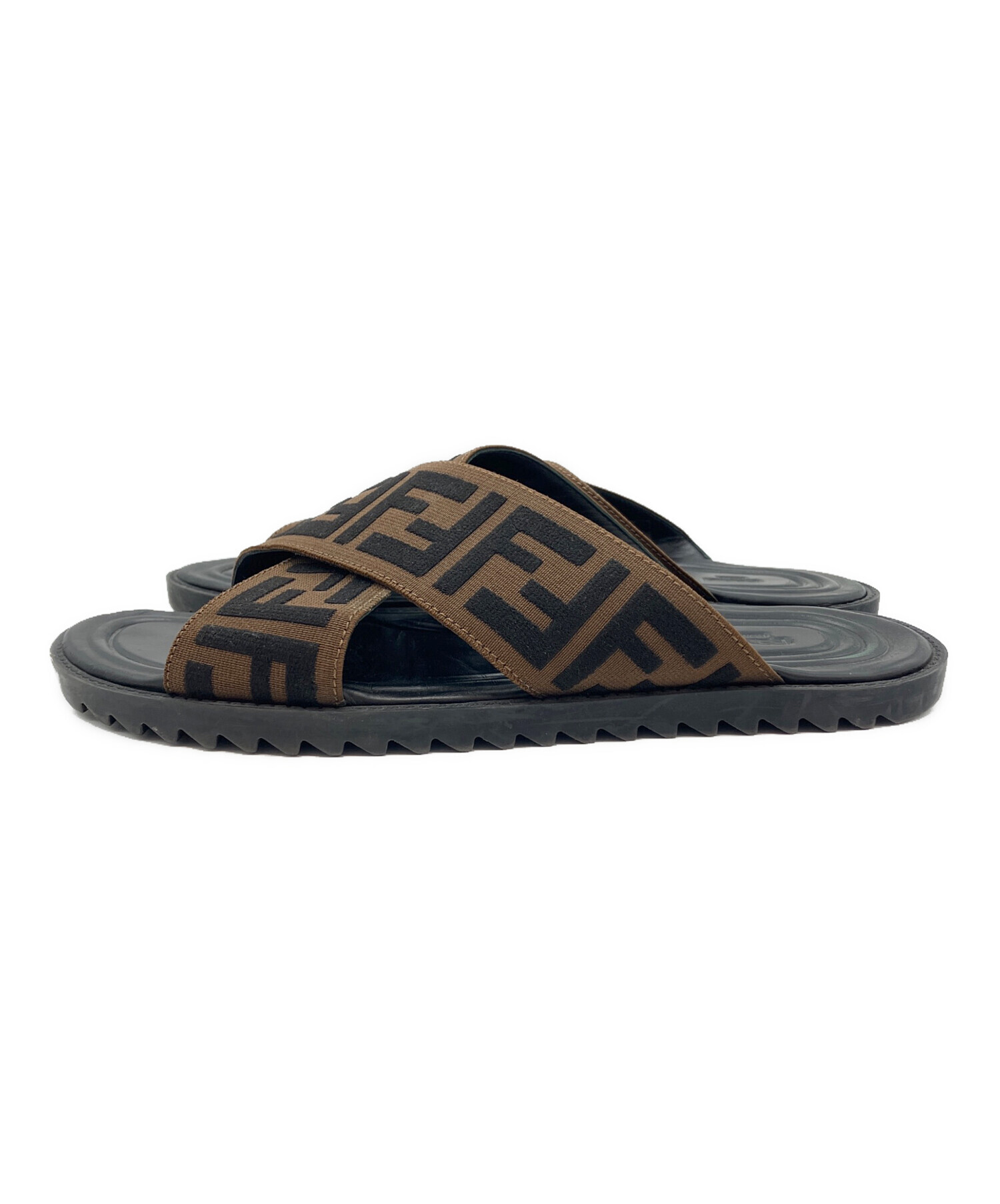 中古・古着通販】FENDI (フェンディ) FF Logo Cross Slider Slippers