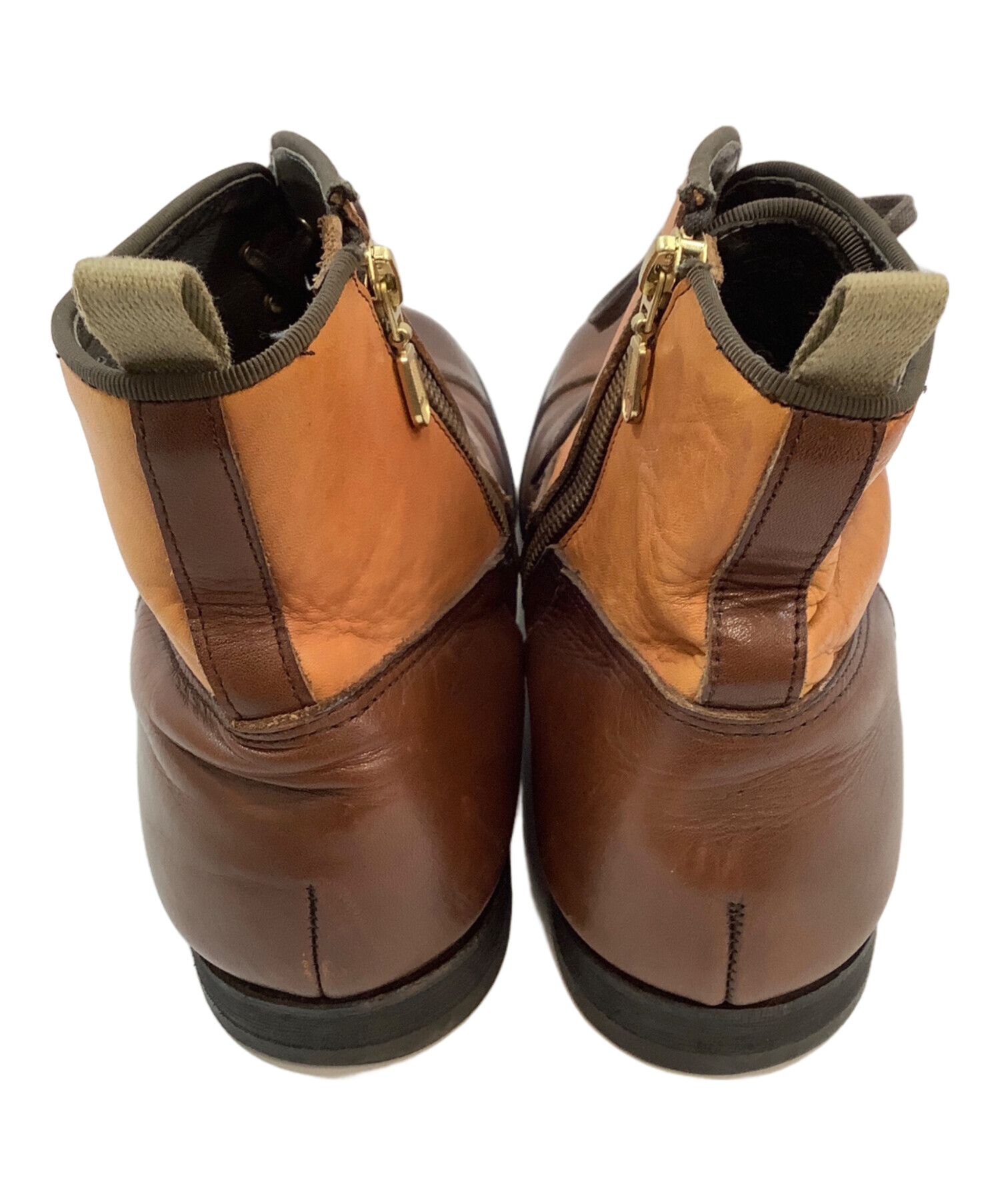 【美品】アルフレッドバニスター 本革ブーツ ハイカット ブラウン レザー 42 中古・古着通販】Alfredo BANNISTER (アルフレッドバニスター) サイド