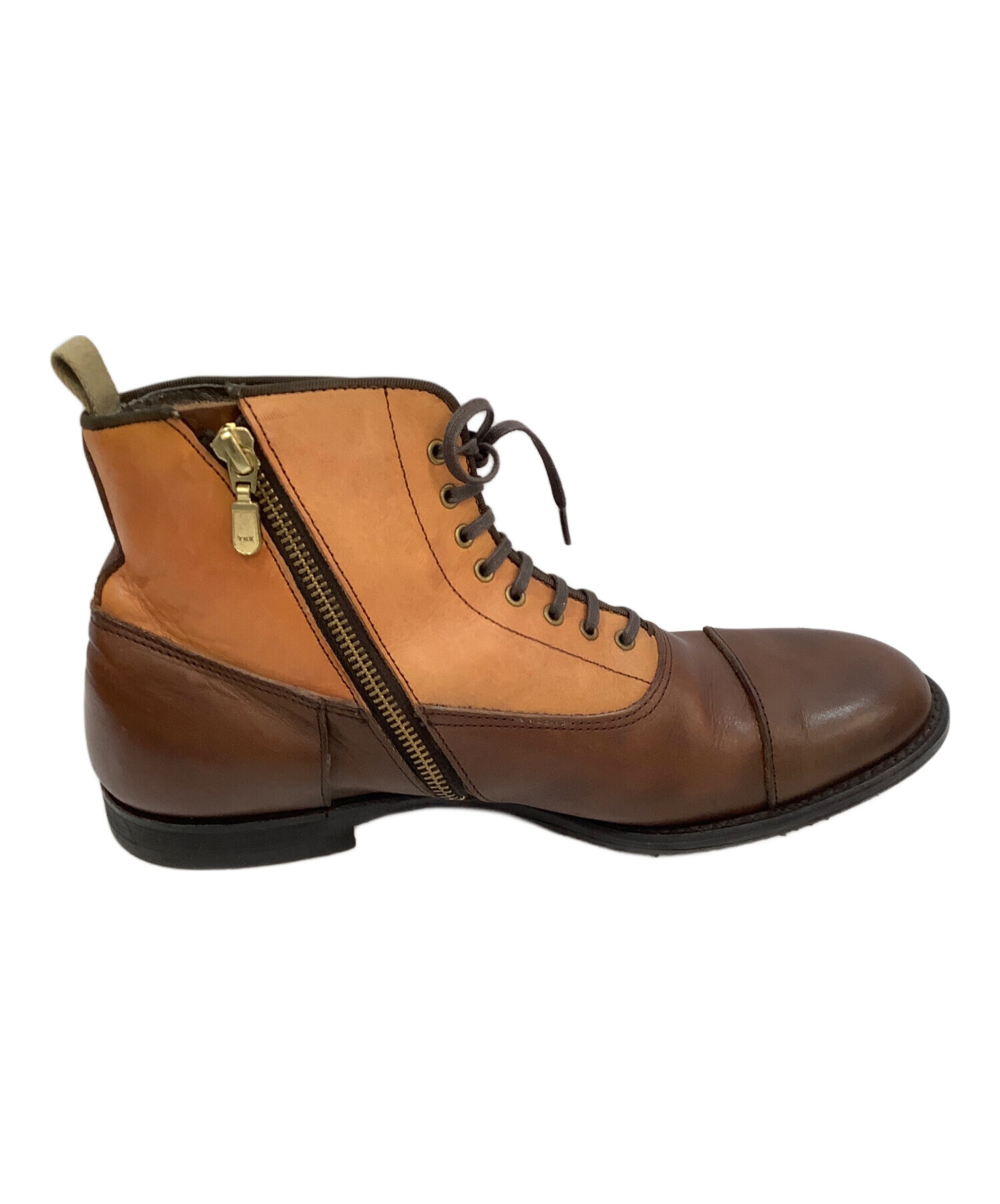 新品 アルフレッドバニスター ブラウン レザー サイドゴアブーツ alfredoBANNISTERアルフレッドバニスターサイドゴアジップブーツ】