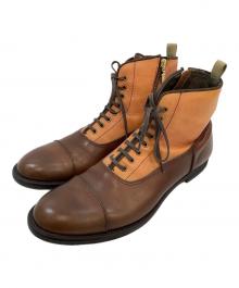 【未使用級】アルフレッドバニスター　オールレザー　パッチワーク　ボストン　黒希少 未使用級】アルフレッドバニスター オールレザー パッチワーク