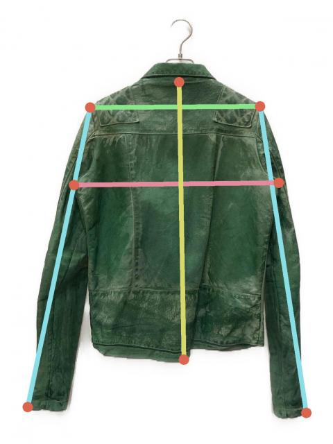 【希少】ジョルジオブラット グリーン レザージャケット 中古・古着通販】WLG by GIORGIO BRATO (ダブルエルジー バイ