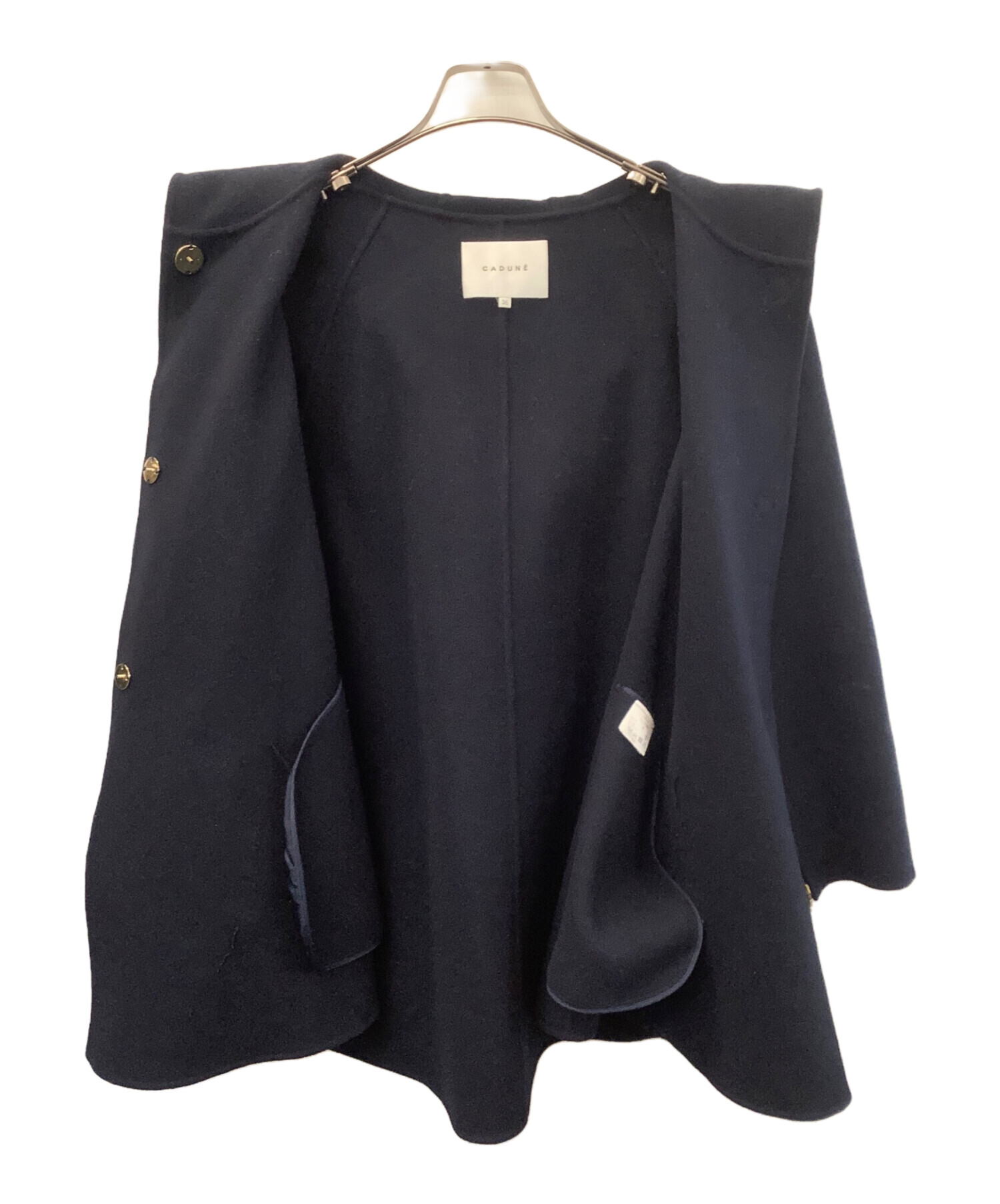 中古・古着通販】CADUNE (カデュネ) ポンチョコート ネイビー サイズ