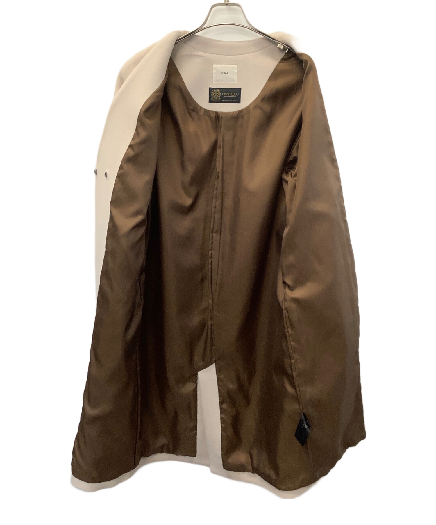 中古・古着通販】IENA (イエナ) MANTECOノーカラーコート ベージュ 