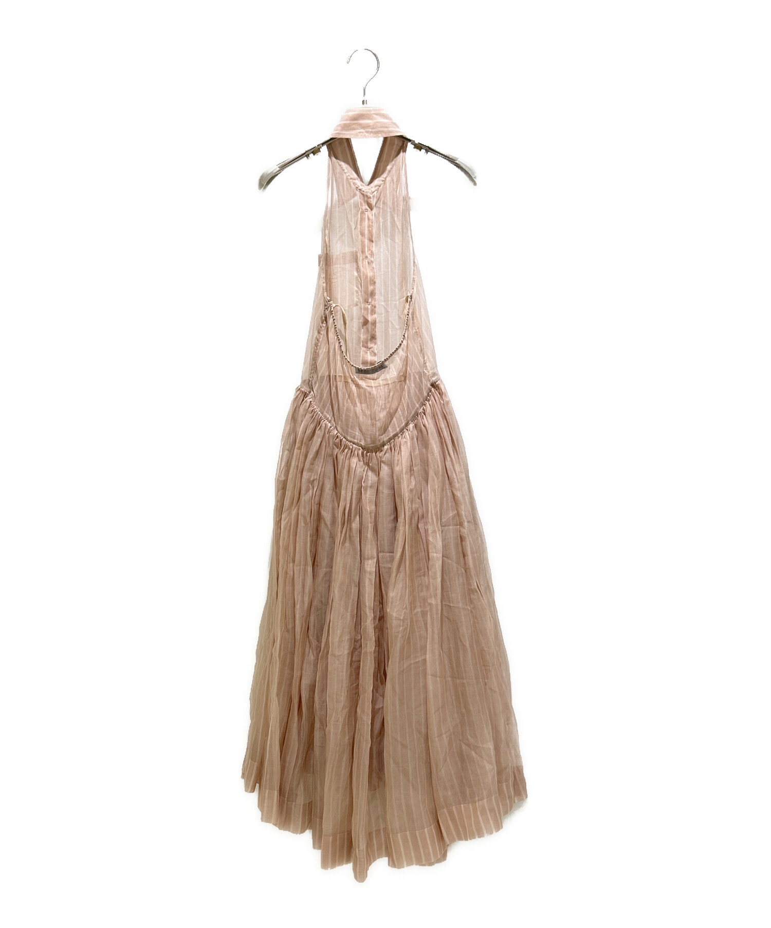 中古・古着通販】PRADA (プラダ) Striped Organza Midi Shirt Dress