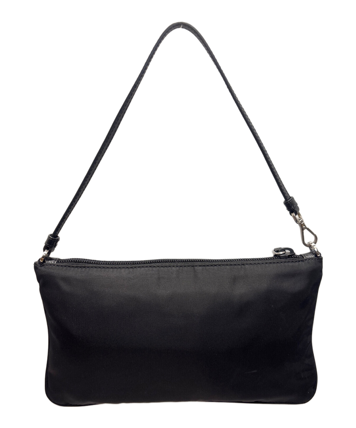 中古・古着通販】PRADA (プラダ) レザーストラップ付 フラットポーチ