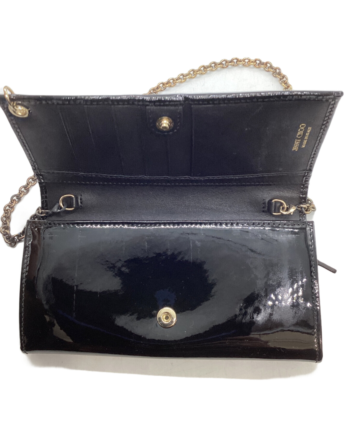 JIMMY CHOO ブラック　チェーンウォレットバッグ 中古・古着通販】JIMMY CHOO (ジミーチュウ) チェーンウォレットバッグ