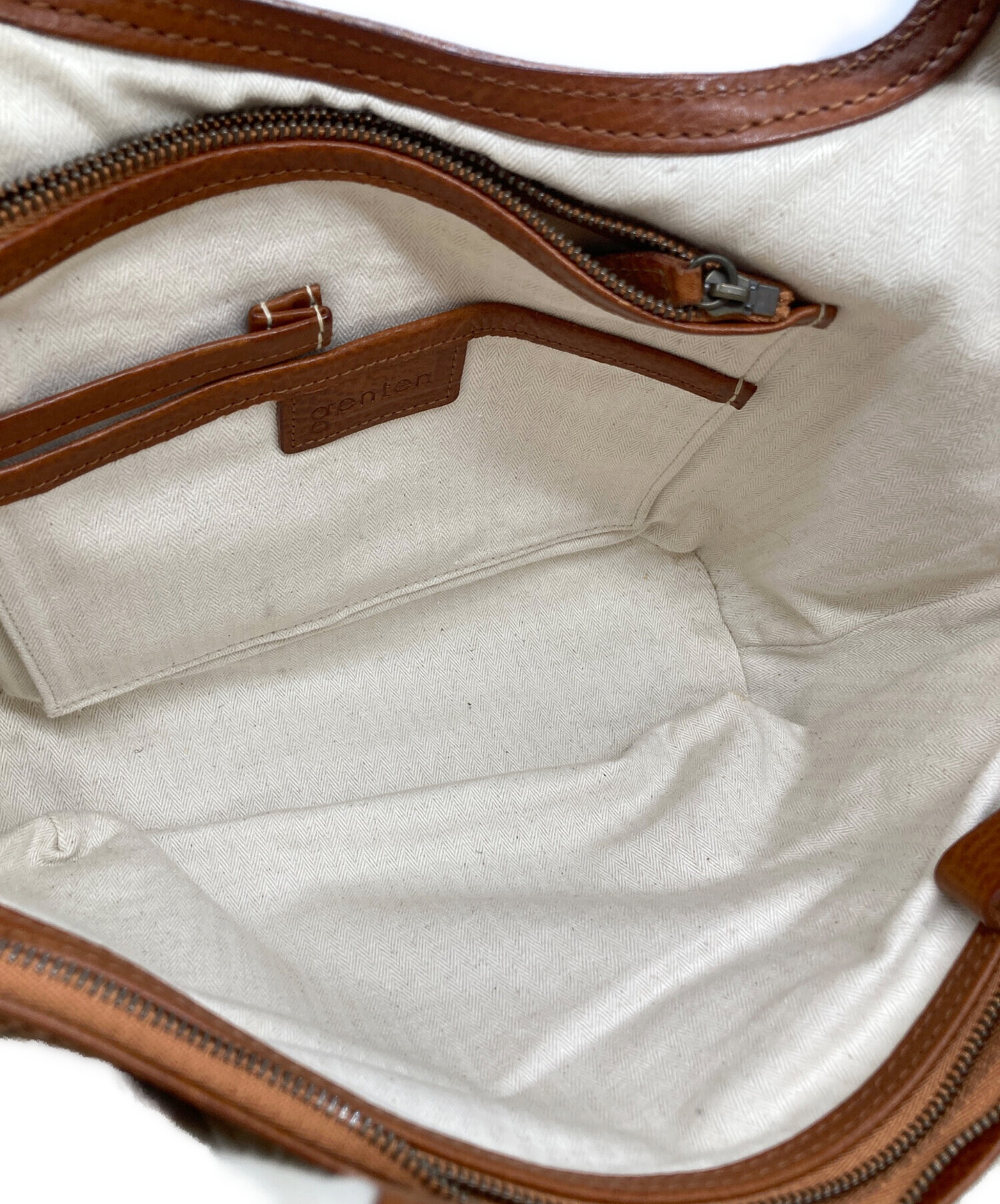 中古・古着通販】genten (ゲンテン) レザートートバッグ ブラウン