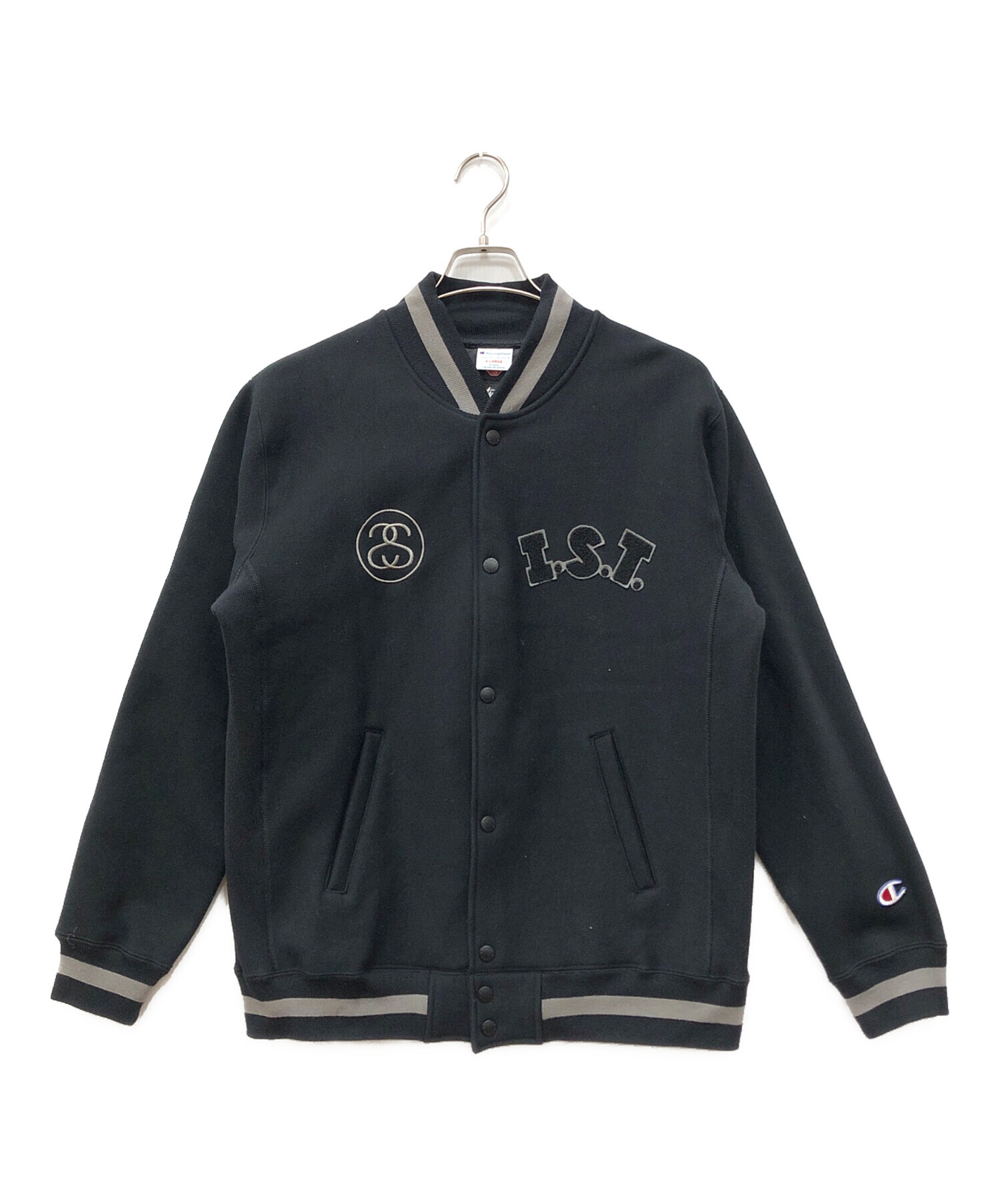 STUSSYストリートスタイル スタジャン ブラック 中古・古着通販】stussy (ステューシー) Champion (チャンピオン