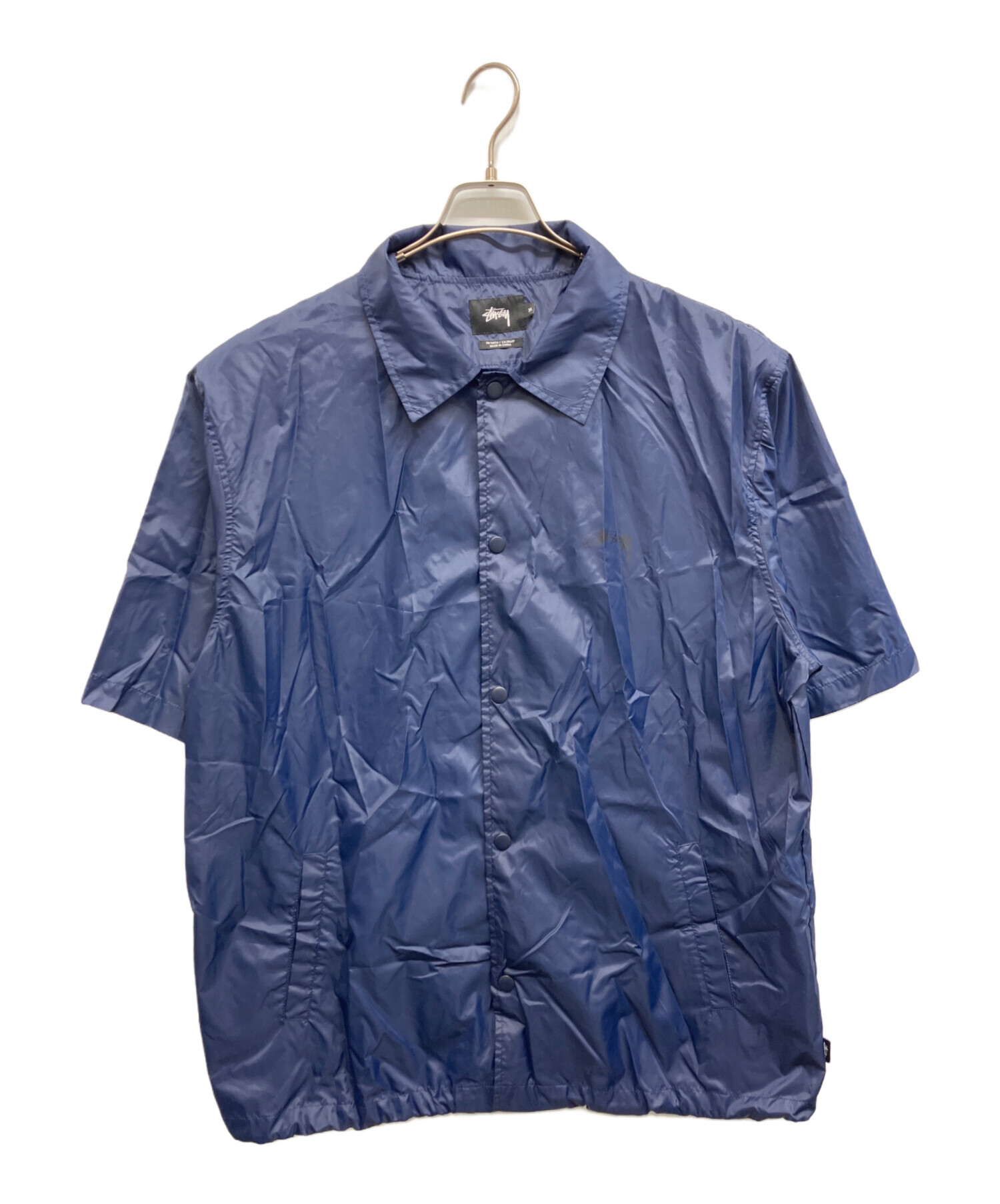 【Fuu★】STUSSY コーチジャケット ネイビー Lサイズ 中古・古着通販】stussy (ステューシー) S/Sコーチジャケット ネイビー
