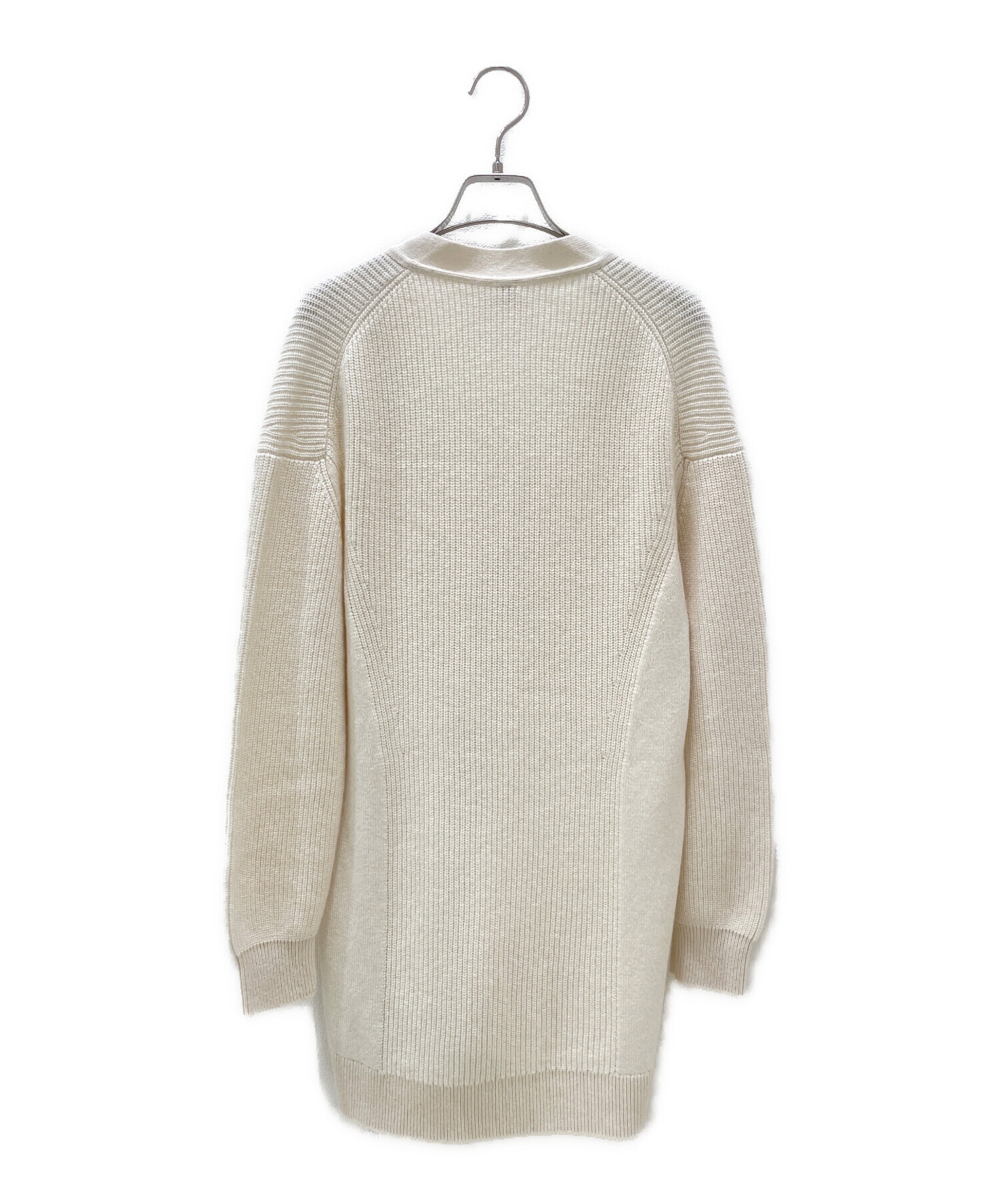 【新品未使用】HERMESカシミヤ100%カーディガン HERMES（エルメス） | 2020AW | カシミヤ100％ レザーパッチ ニット