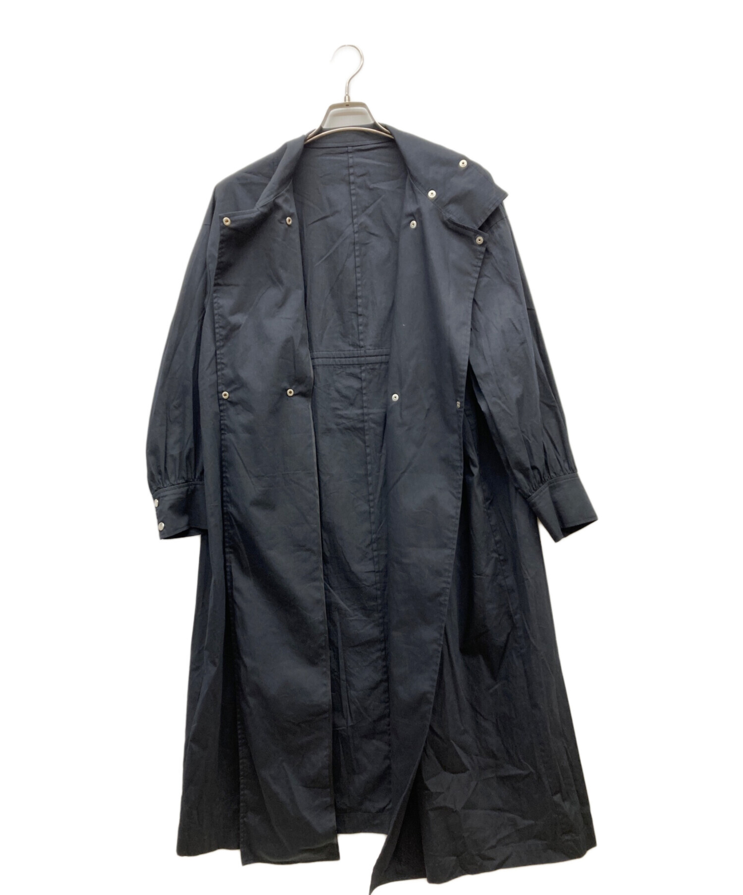Stola. ヘリンボーンスタンドコート　ロングコート 中古・古着通販】stola. (ストラ) 後ろギャザースタンドコート