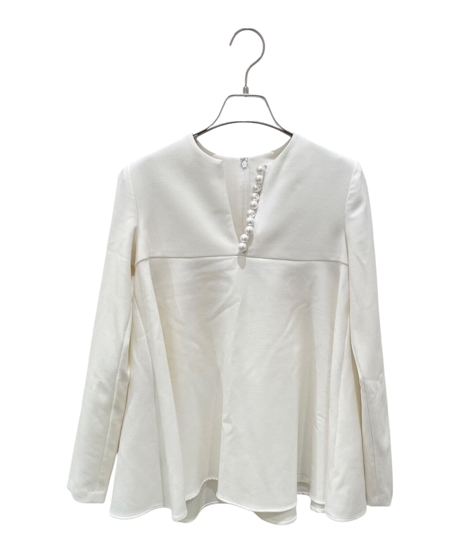 YOKO CHAN ヨーコチャン　長袖ブラウス オフホワイト 中古・古着通販】YOKO CHAN (ヨーコチャン) パールAラインブラウス