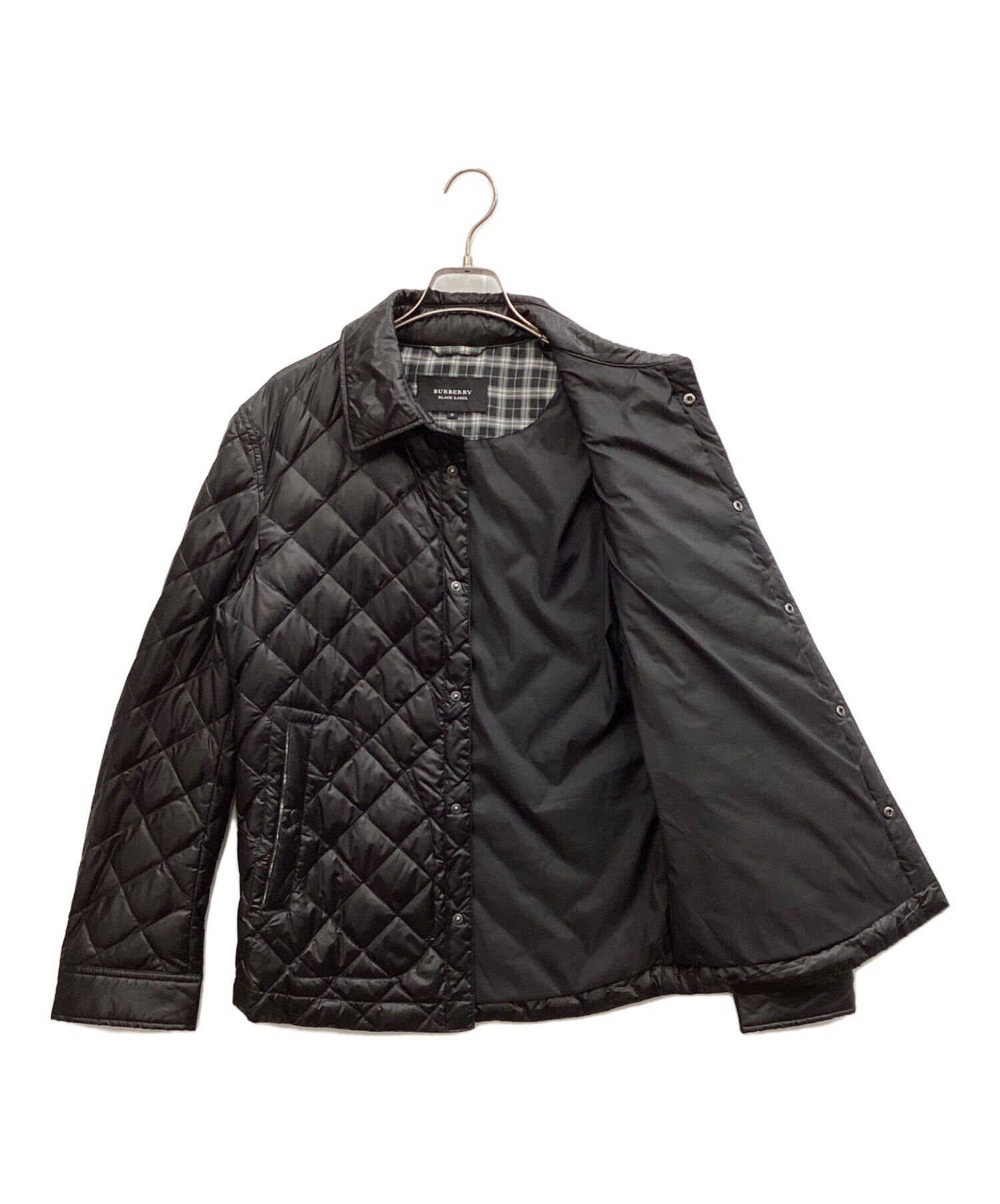 バーバリーブラックレーベル L キルティング ドライバーズニット ブラック　黒 中古・古着通販】BURBERRY BLACK LABEL (バーバリーブラックレーベル