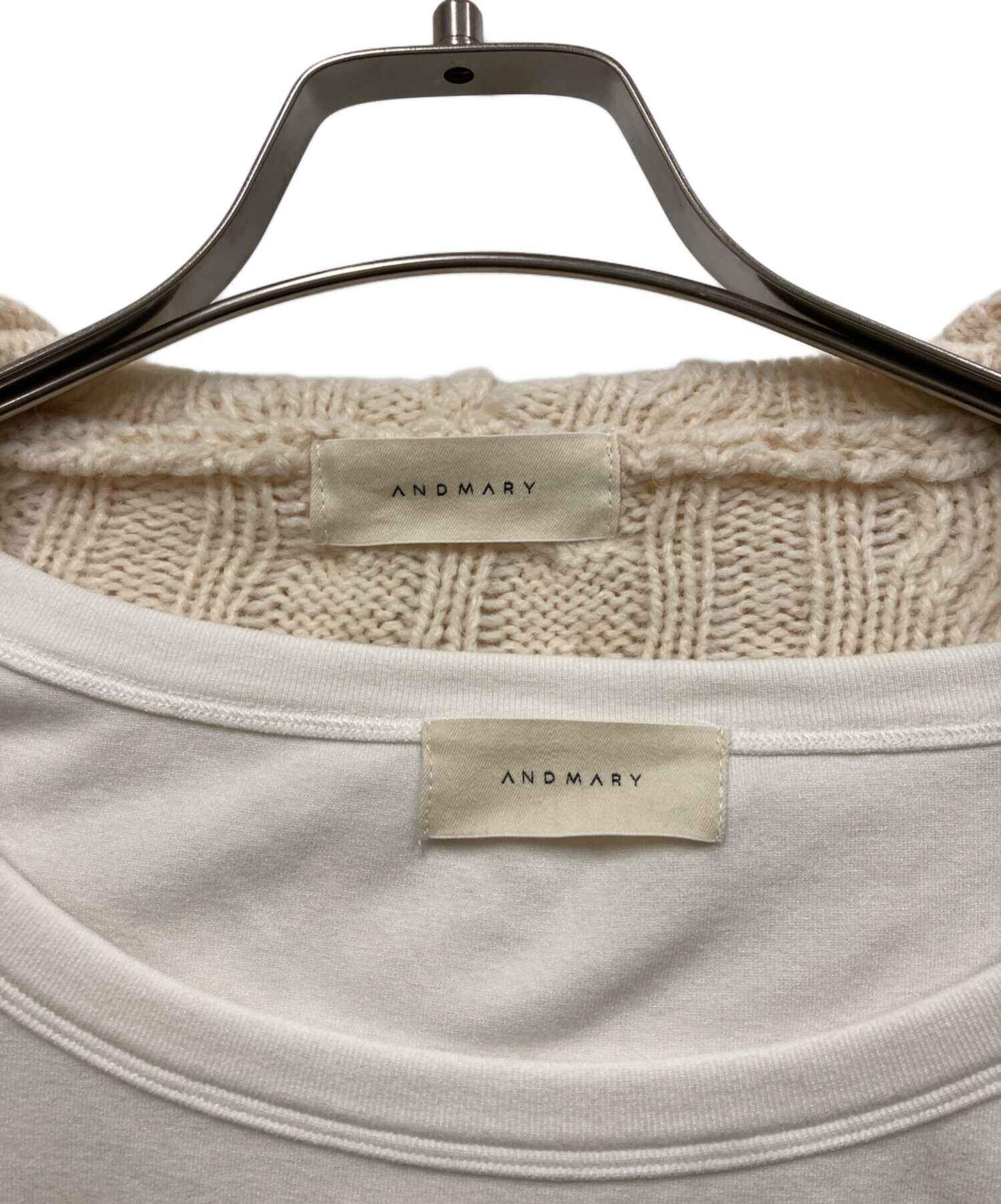 中古・古着通販】ANDMARY (アンドマリー) Mary logo cable knit set