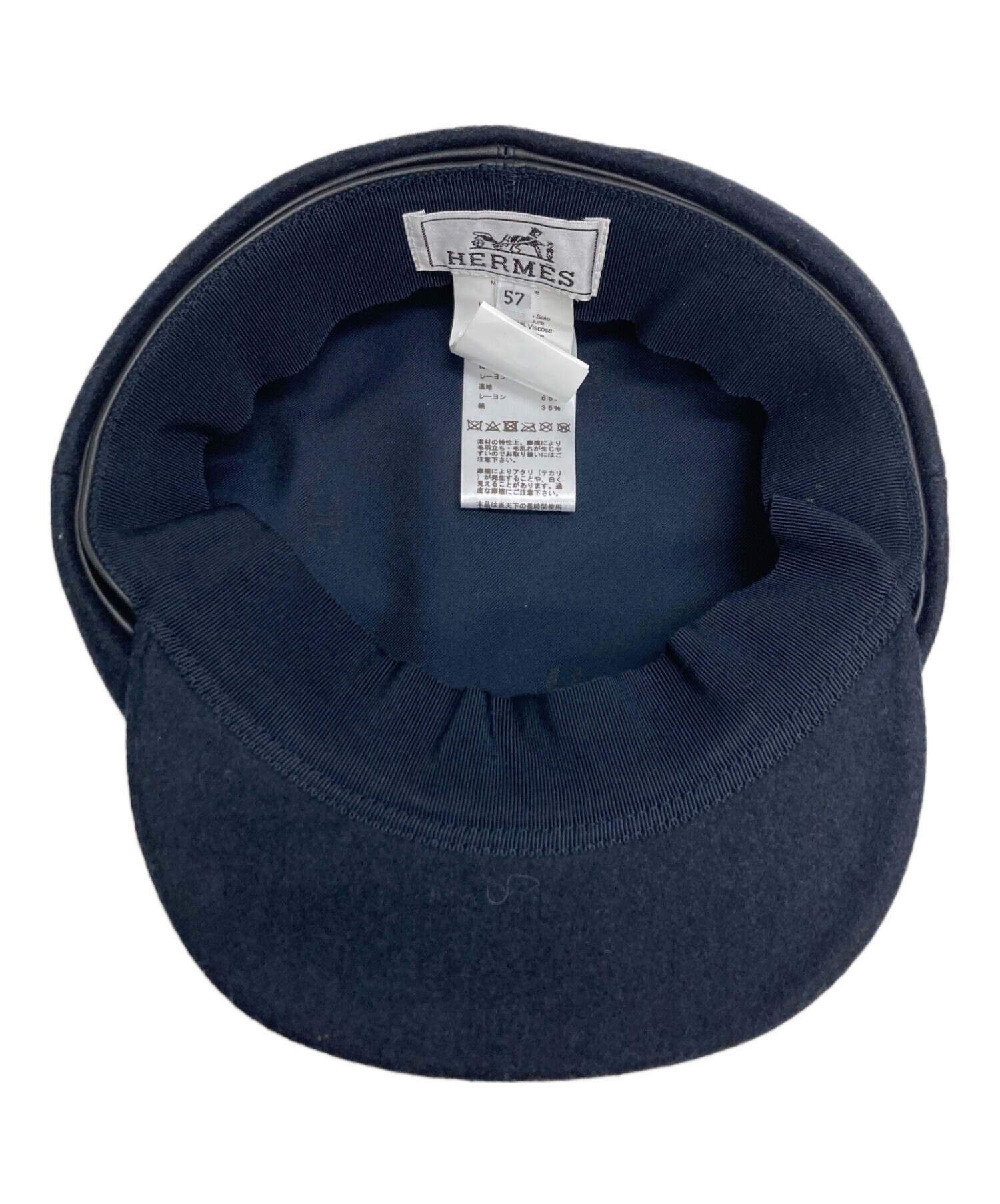 エルメス　ダニ　キャスケット　57 ハット　帽子 中古・古着通販】HERMES (エルメス) ダニ ウールキャスケット ネイビー