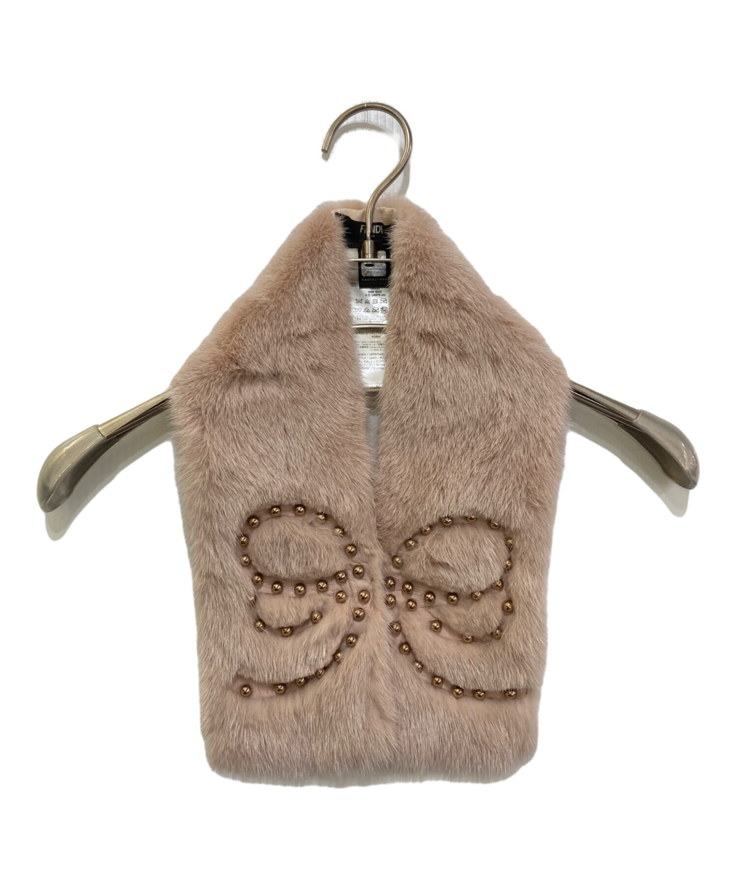 中古・古着通販】FENDI (フェンディ) ミンクファーティペット ピンク