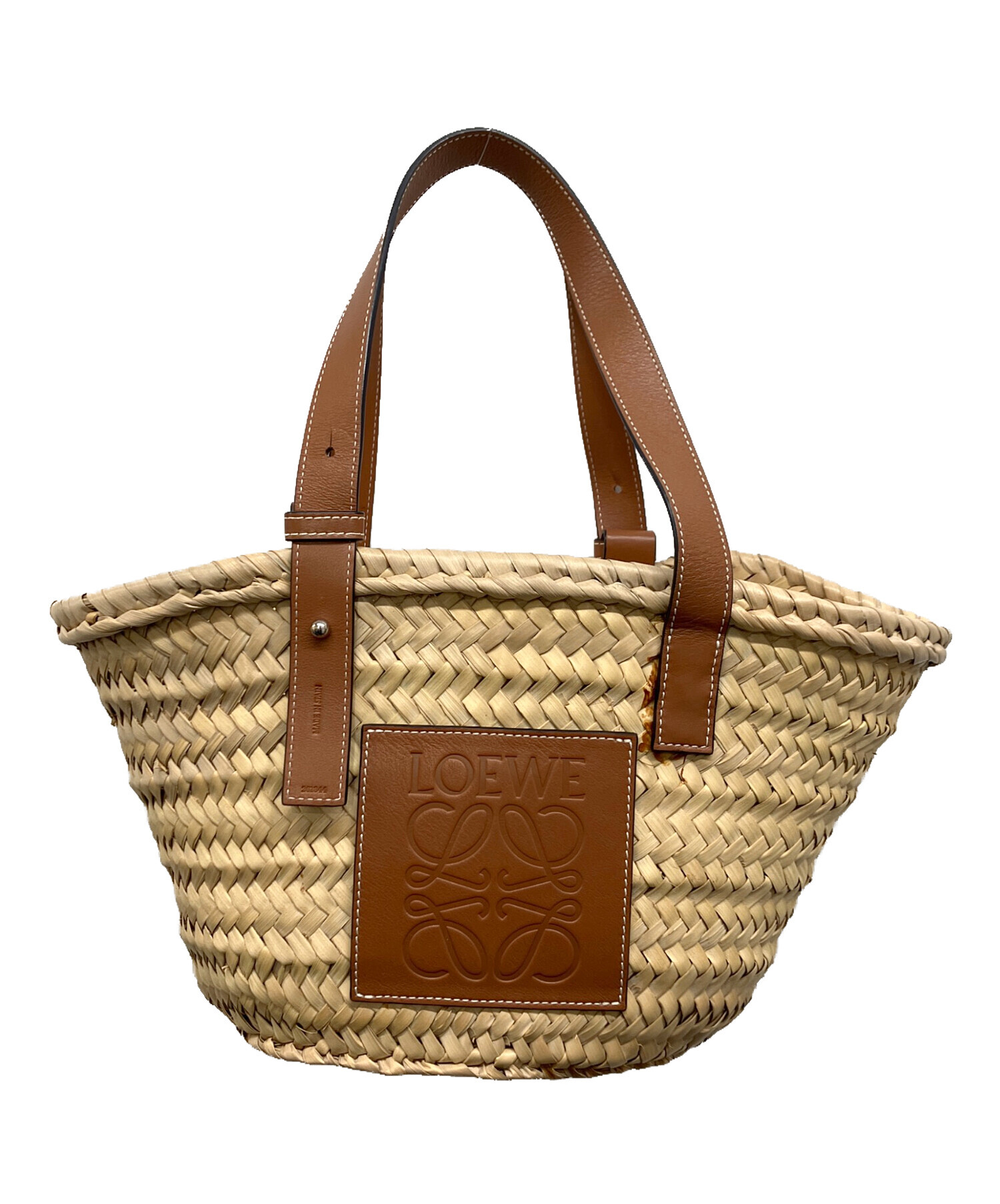 中古・古着通販】LOEWE (ロエベ) バスケットスモールバッグ ナチュラル