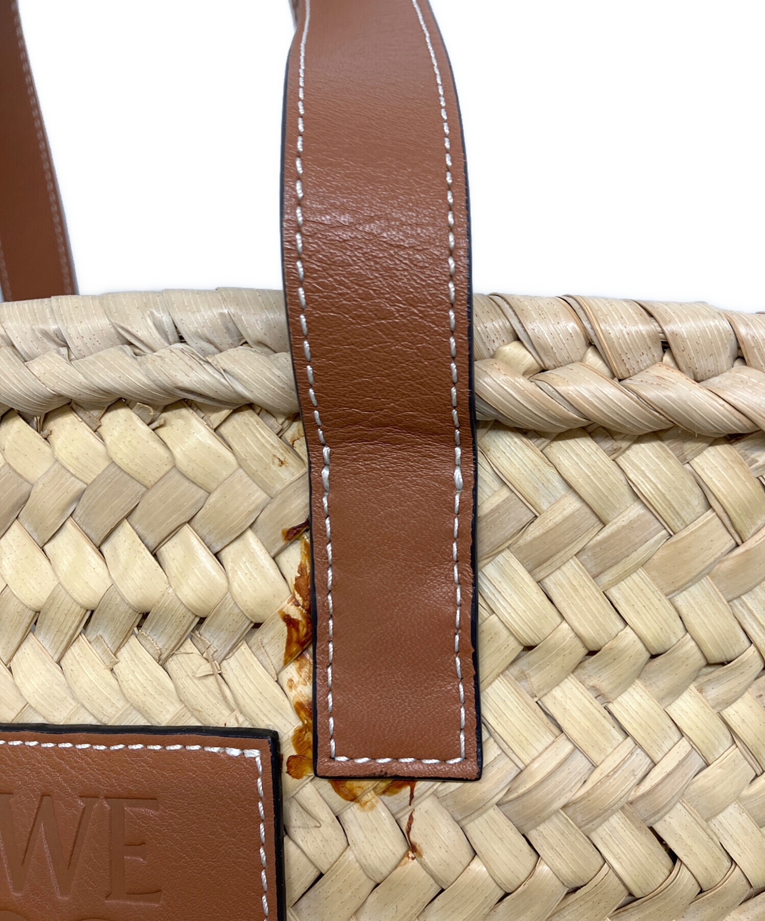 中古・古着通販】LOEWE (ロエベ) バスケットスモールバッグ ナチュラル