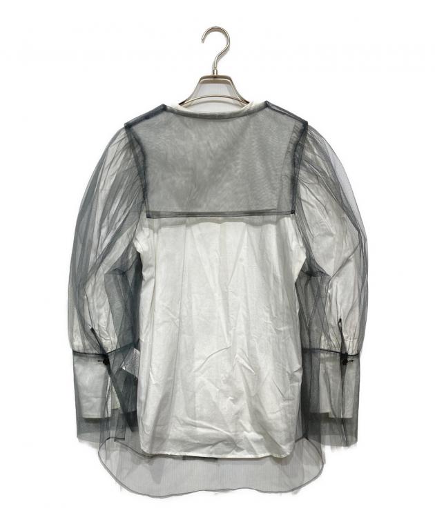 【美品】chikakisada チカキサダ　コンビチュールシャツ　サイズ1 中古・古着通販】Chika Kisada (チカ キサダ) チュールレイヤード
