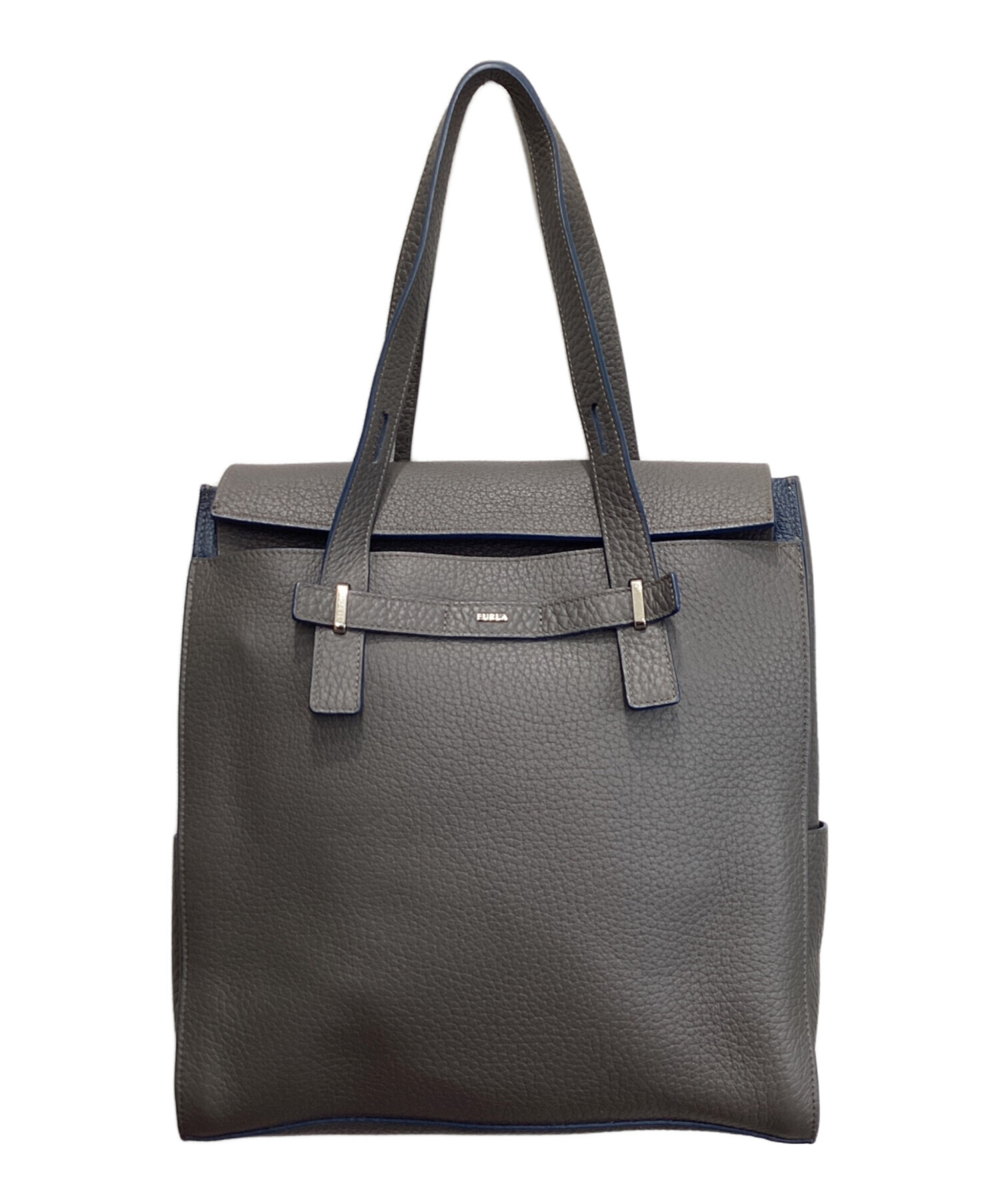中古・古着通販】FURLA (フルラ) トートバッグ グレー×ネイビー