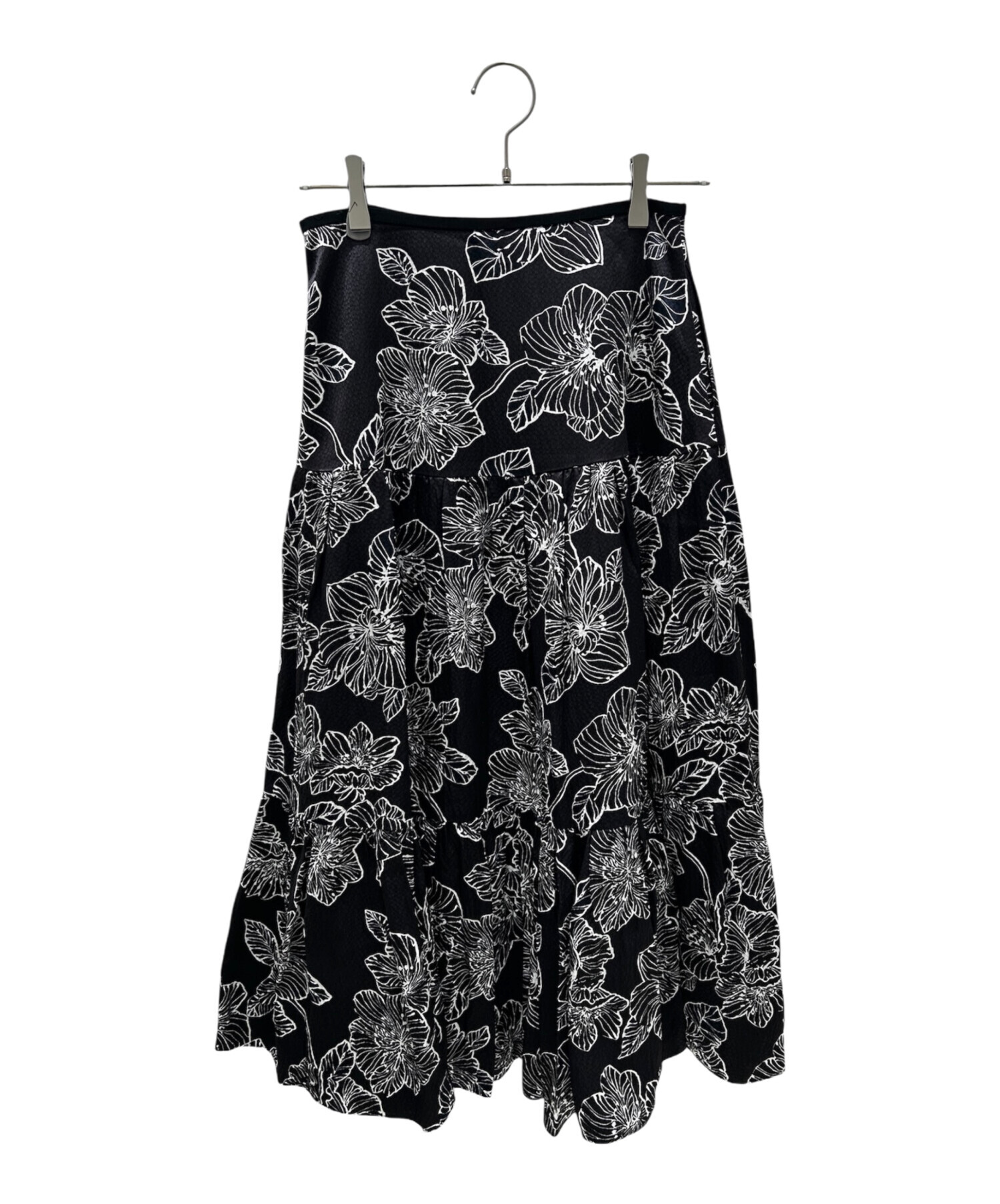 中古・古着通販】DRAWER (ドゥロワー) フラワープリントギャザーロング