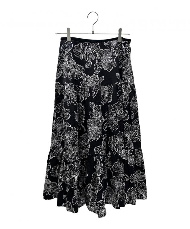 Drawer フラワープリントギャザーロングスカート　メ11 中古・古着通販】DRAWER (ドゥロワー) フラワープリントギャザーロング