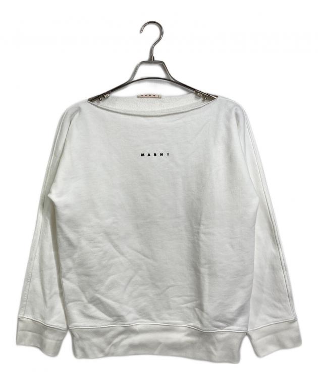 【値下げ】MARNI ホワイト ロゴ入り トレーナー 中古・古着通販】MARNI (マルニ) ロゴスウェット ラグラン パイル