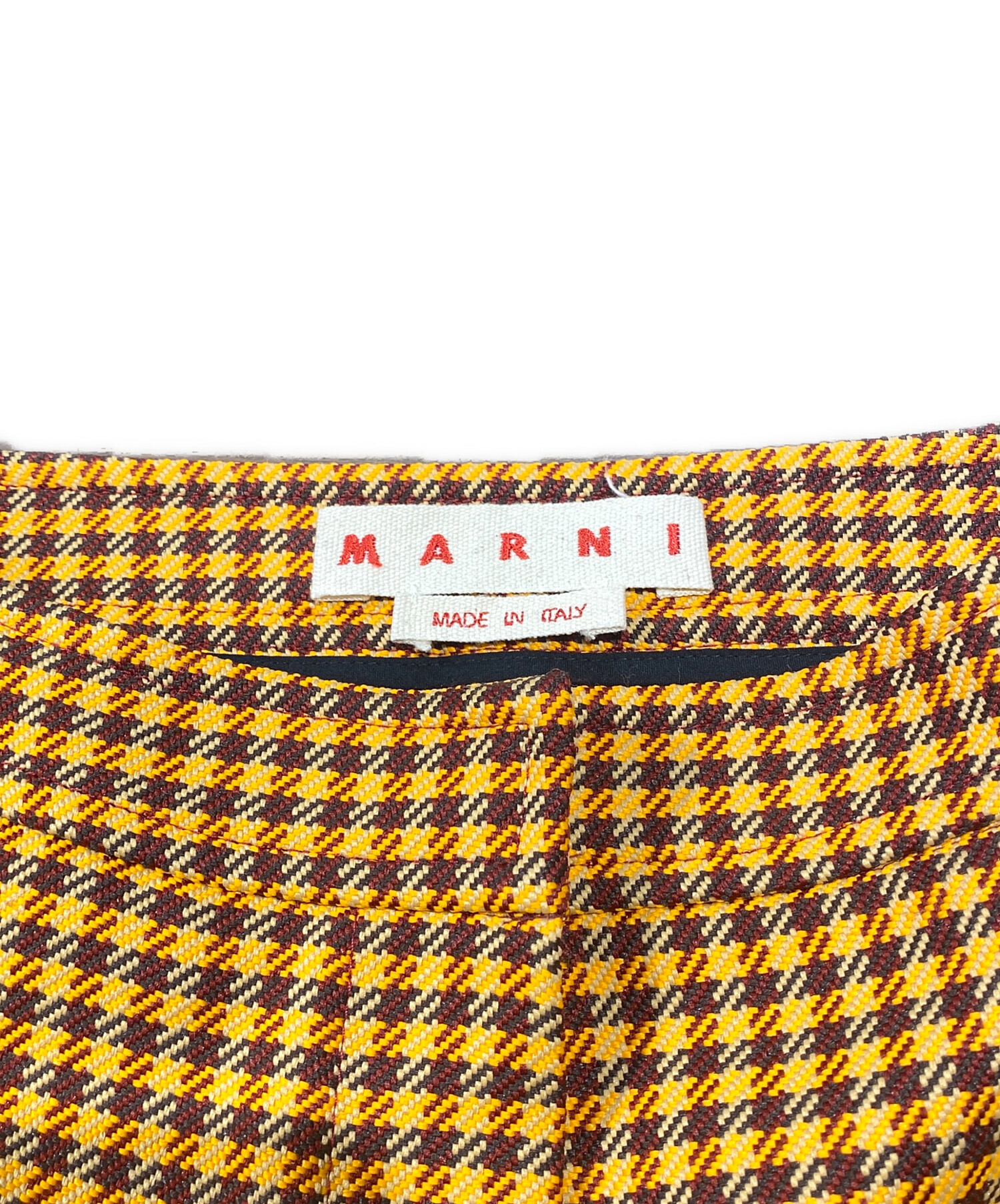 中古・古着通販】MARNI (マルニ) クロップドパンツ オレンジ×ボルドー
