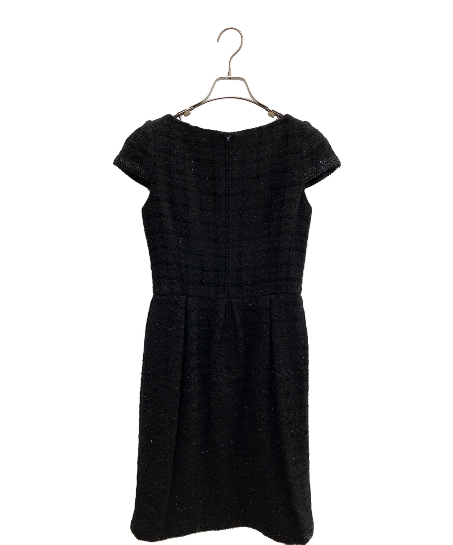 中古・古着通販】Rene (ルネ) ツイードワンピース ブラック サイズ:36