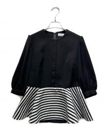 【秋物 新入荷】‡BORDERS at BALCONY/ボーダーズ アット バルコニー‡ナイロン切替ティアードチュニック/長袖 ブラック/黒 レディース 38【中古】 秋冬 110142 BORDERS at BALCONY - BORDERS at BALCONY(ボーダーズアットバルコニー