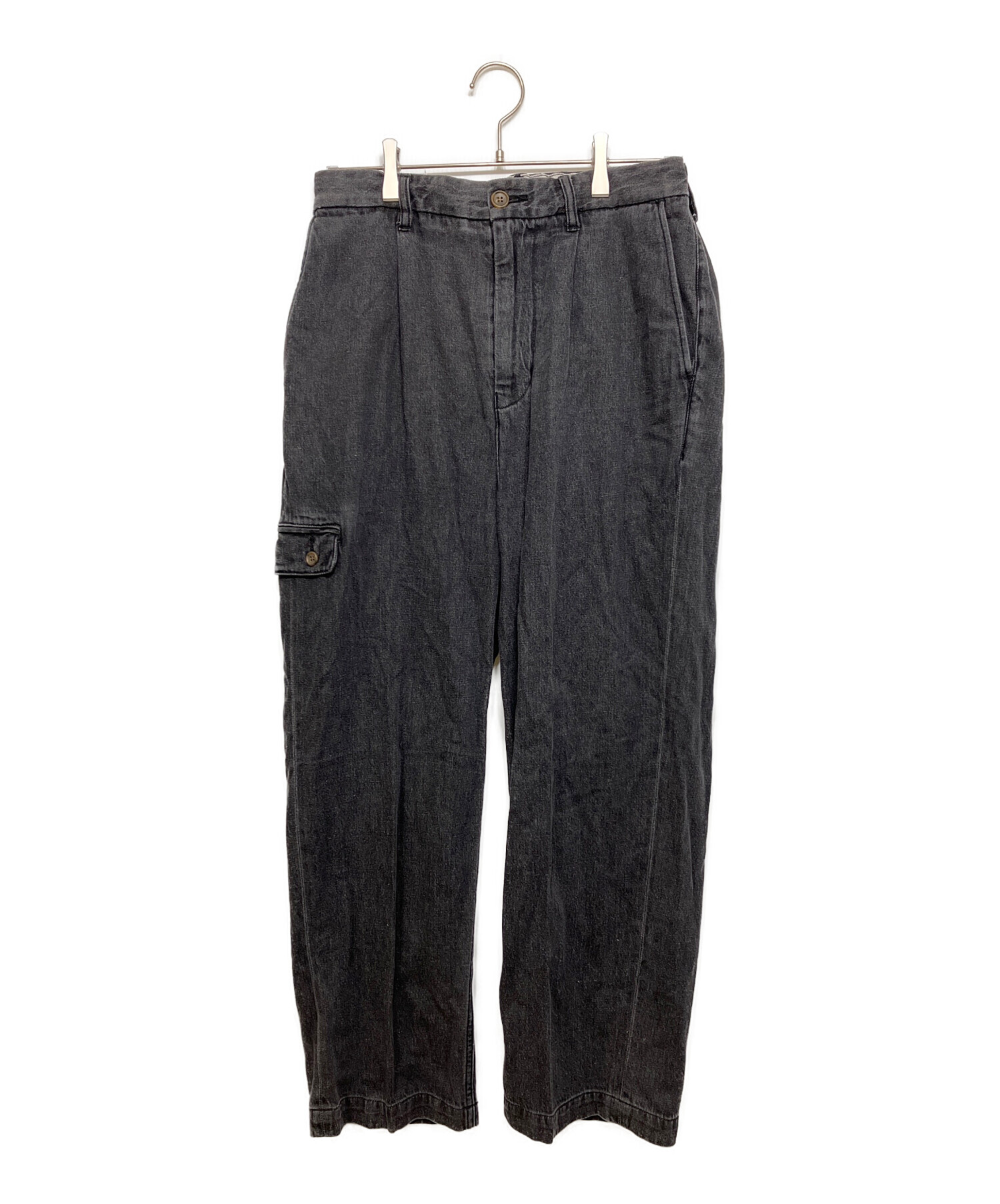 美品 PWA LINEN MIX DENIM TROUSERS デニム　M 中古・古着通販】PWA (プア) Linen Mix Denim Trousers ブラック