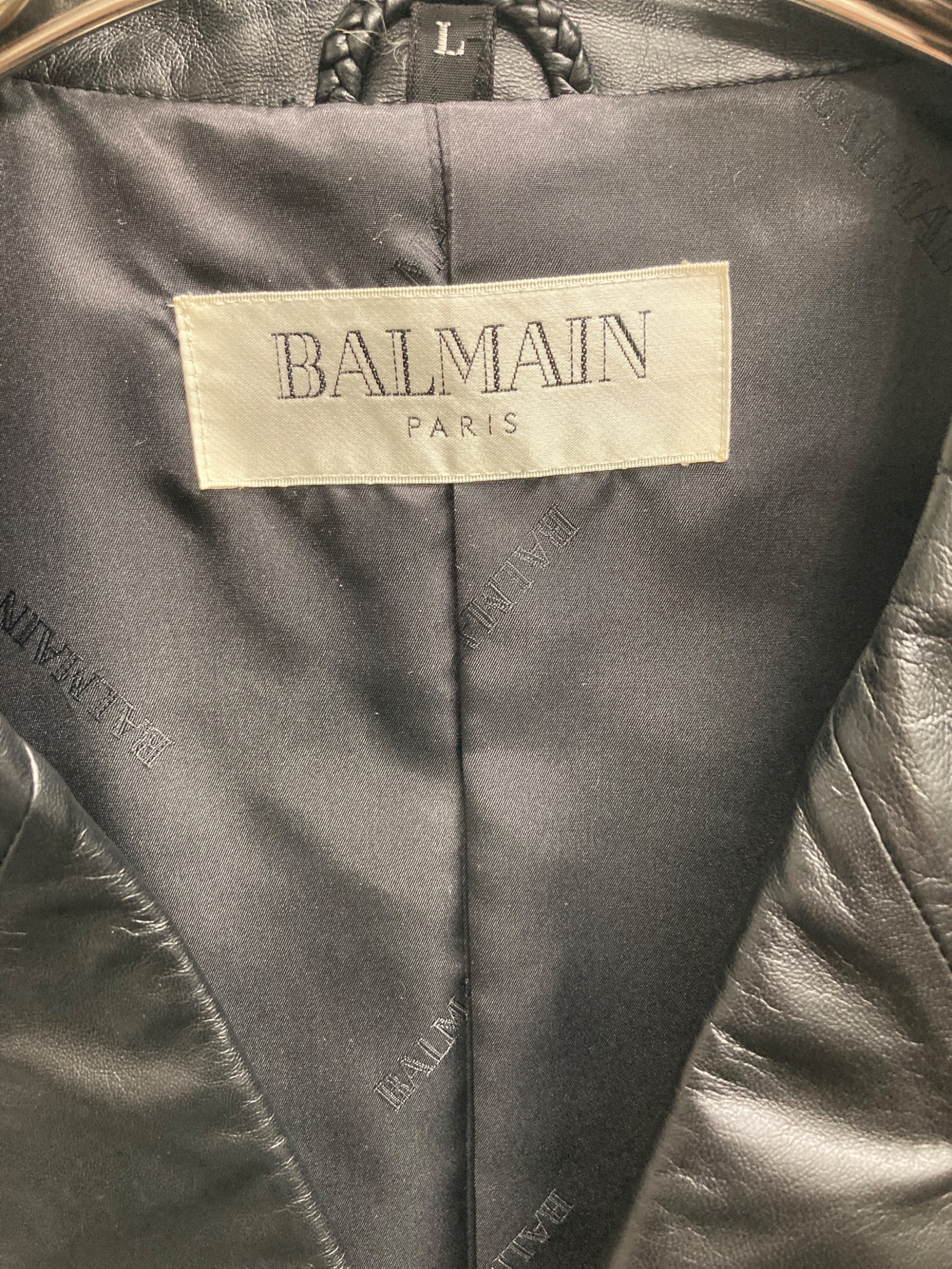 中古・古着通販】BALMAIN (バルマン) ラムレザージャケット ブラック