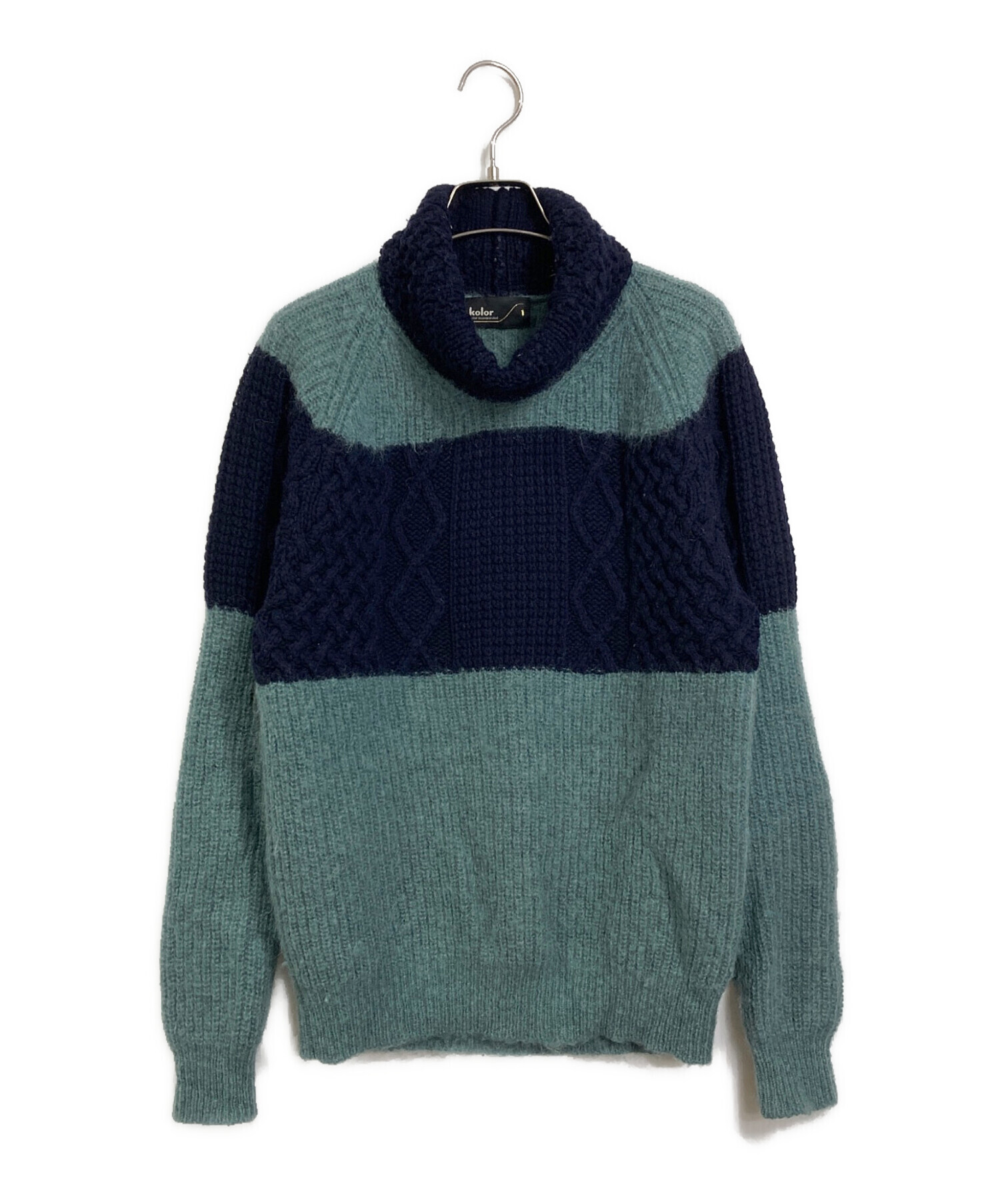 kolor タートルネック　ニット 中古・古着通販】KOLOR (カラー) モヘア混タートルネックニット
