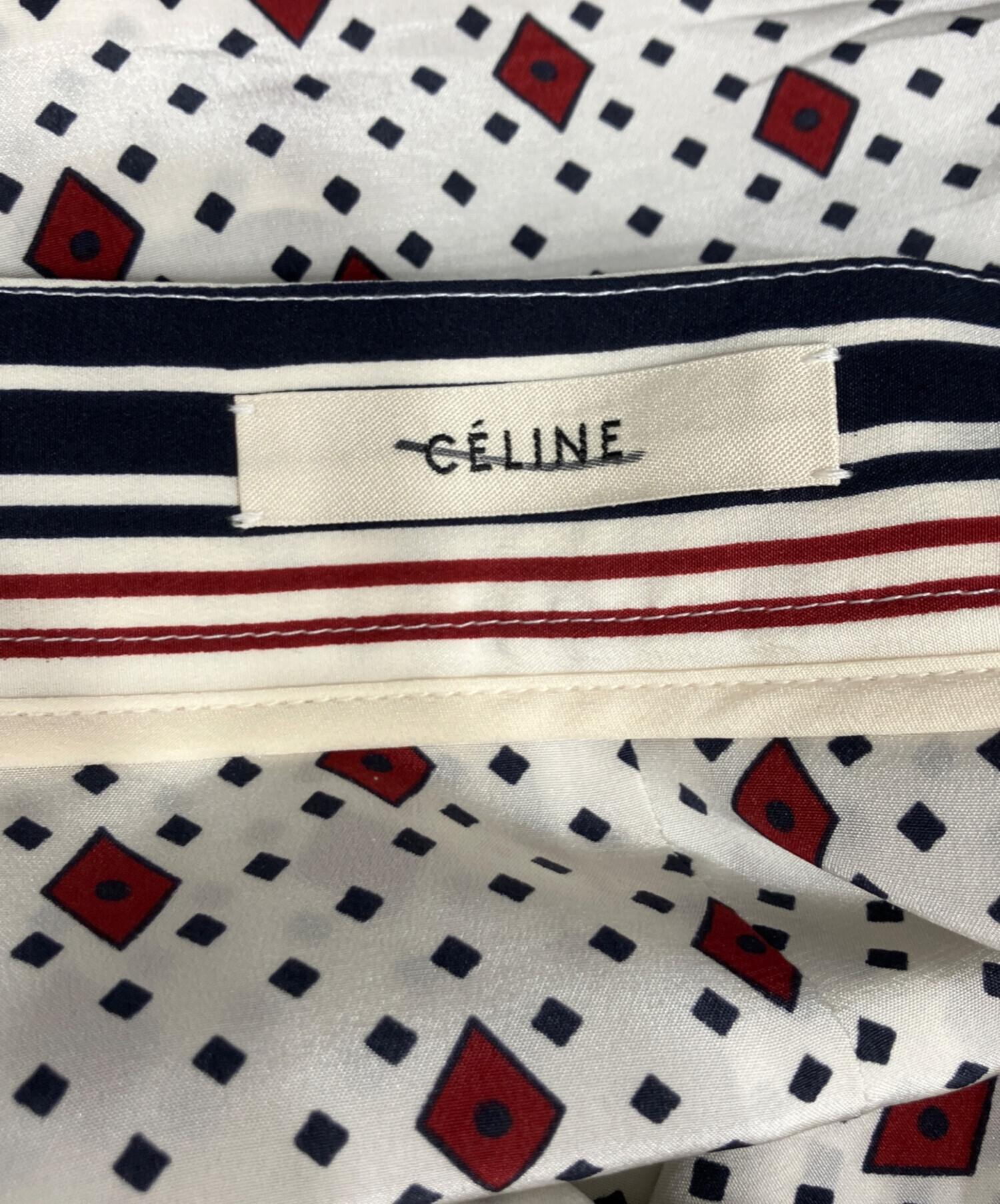 中古・古着通販】CELINE (セリーヌ) ダイヤ柄シルクスカート