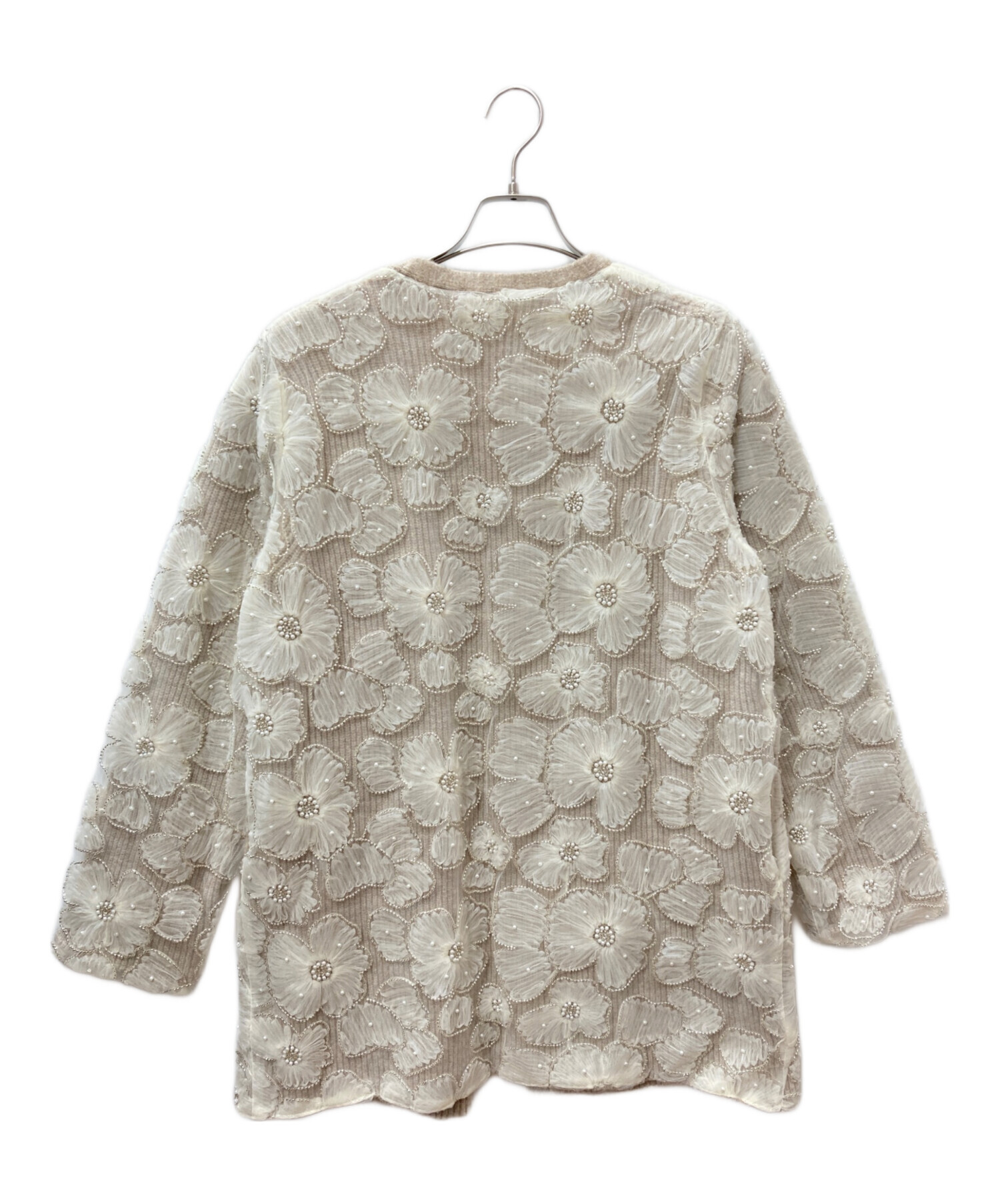 中古・古着通販】ZARA (ザラ) コントラストフェイクパールニットコート