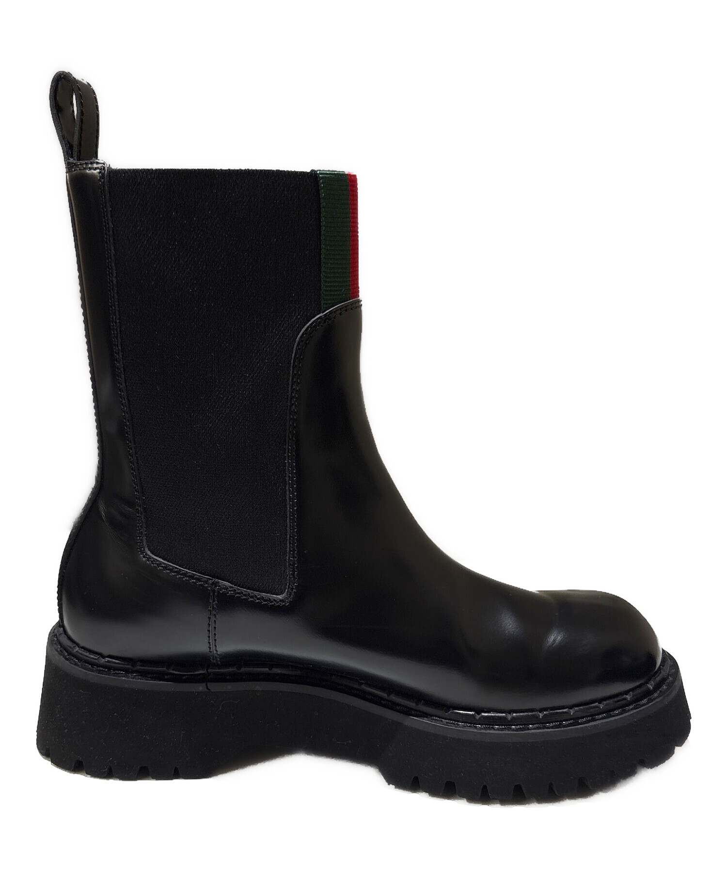 中古・古着通販】GUCCI (グッチ) ウェブストライプサイドゴアブーツ 中古・古着通販】GUCCI (グッチ) ウェブストライプサイドゴアブーツ