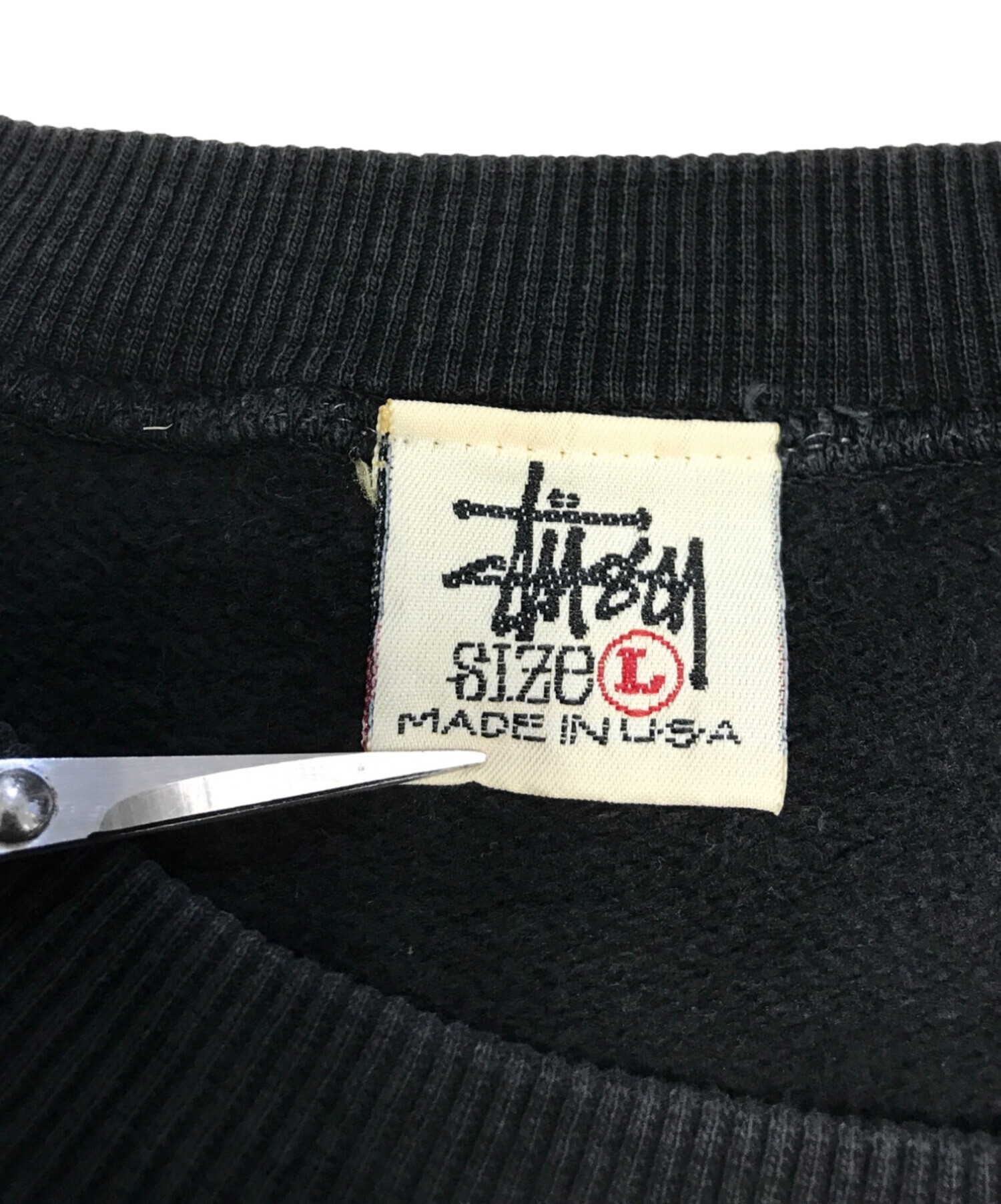 中古・古着通販】stussy (ステューシー) 刺繍ロゴスウェット ブラック