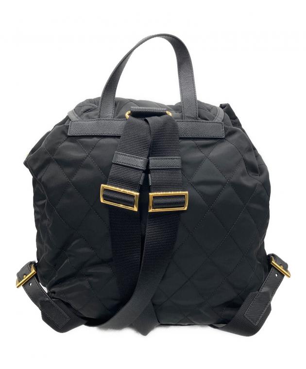 PRADA ブラック キルティング バックパック 中古・古着通販】PRADA (プラダ) キルティングバックパック/リュック