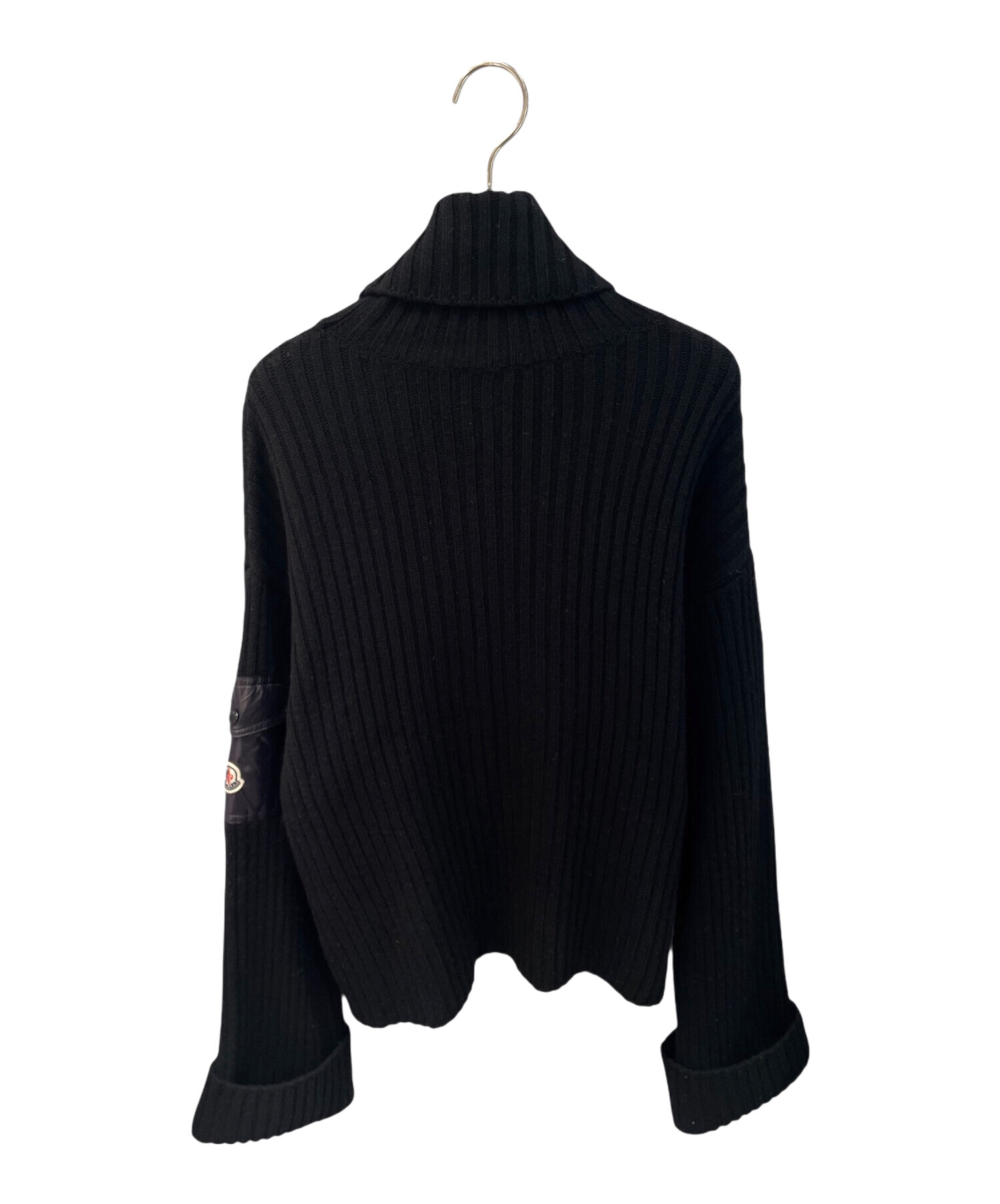 Moncler モンクレール　ボートネックコットンニット　黒 MONCLER（モンクレール） クルーネックニット ブラック メンズ 9c00004