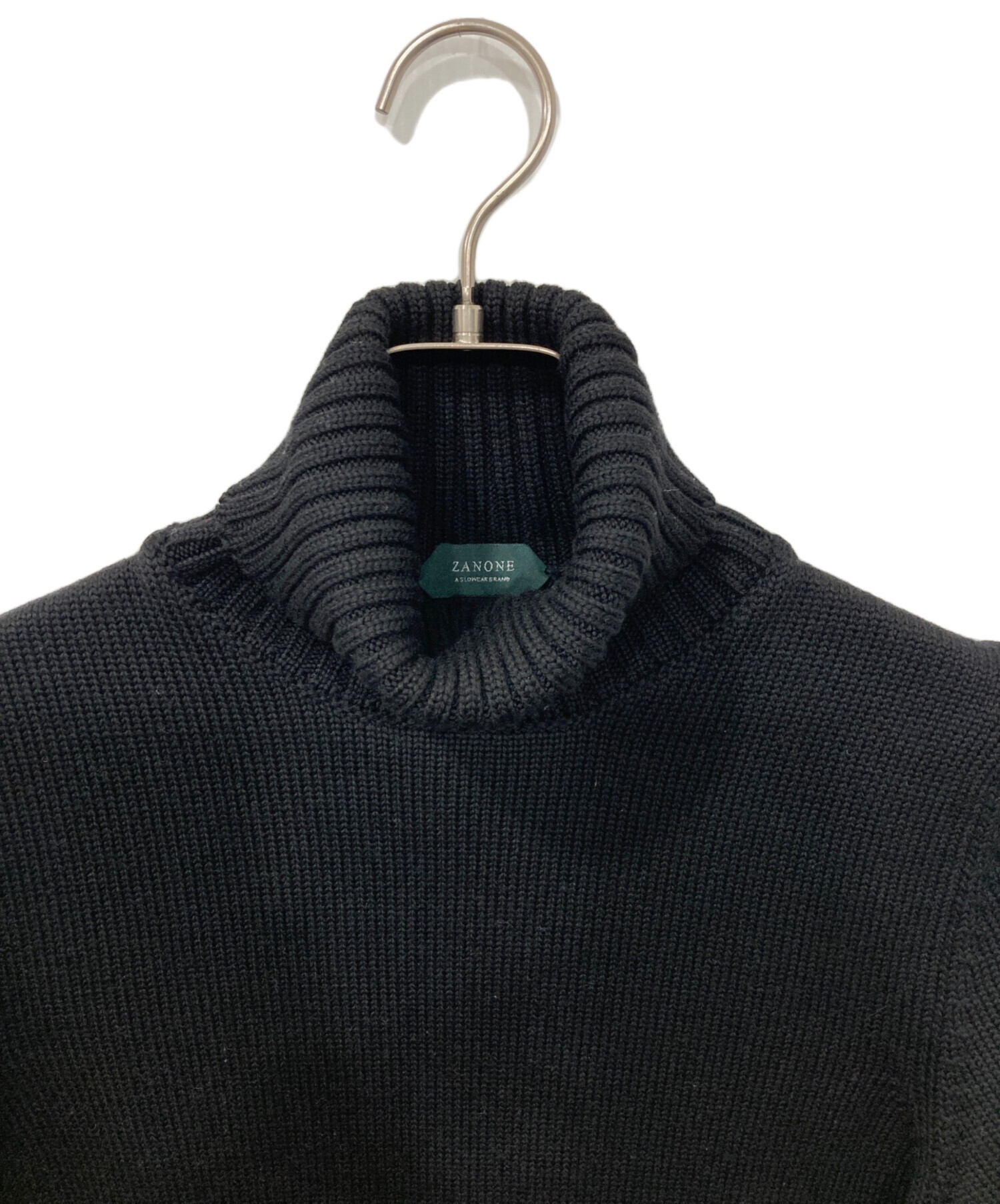中古・古着通販】Zanone (ザノーネ) 5Gタートルネックニット ブラック