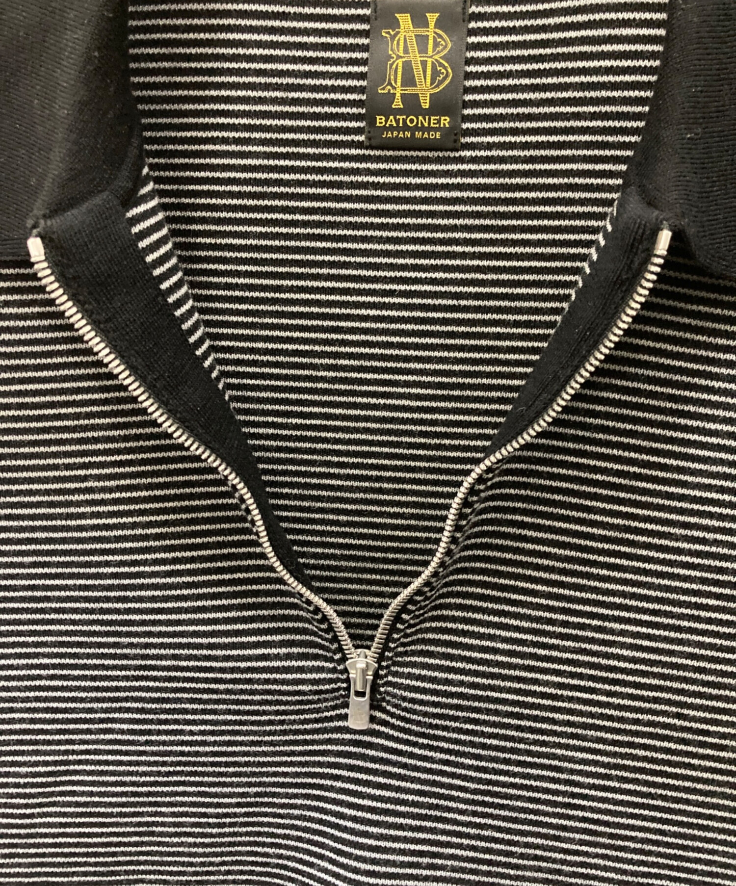 中古・古着通販】BATONER (バトナ―) 32G SMOOTH WOOL POLO HALF ZIP