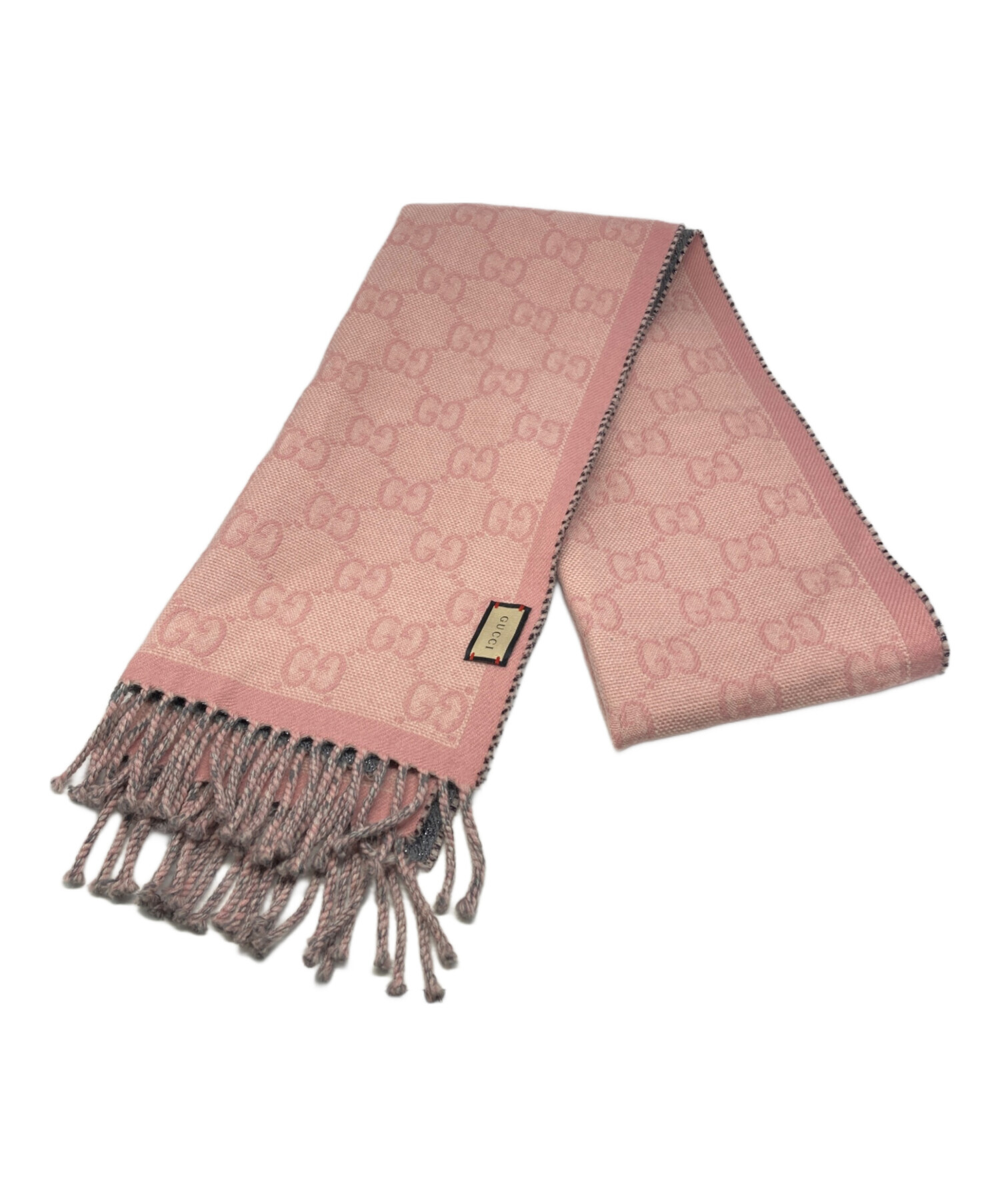 中古・古着通販】GUCCI (グッチ) GG ウールジャカード スカーフ グレー