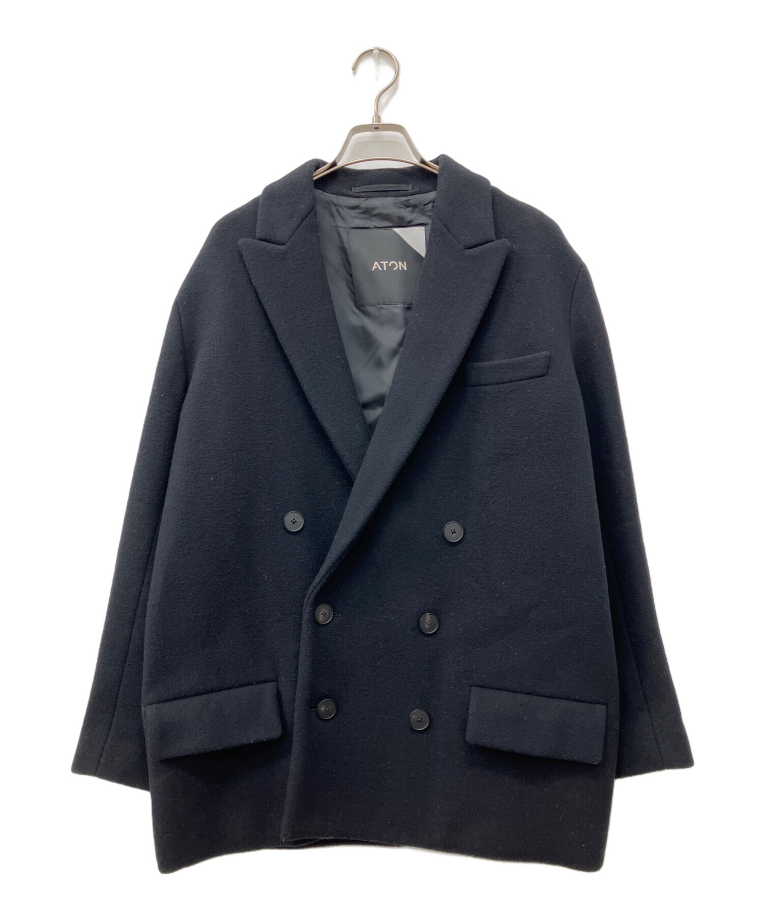 中古・古着通販】ATON (エイトン) AIR DOUBLE MELTON JACKET ブラック 