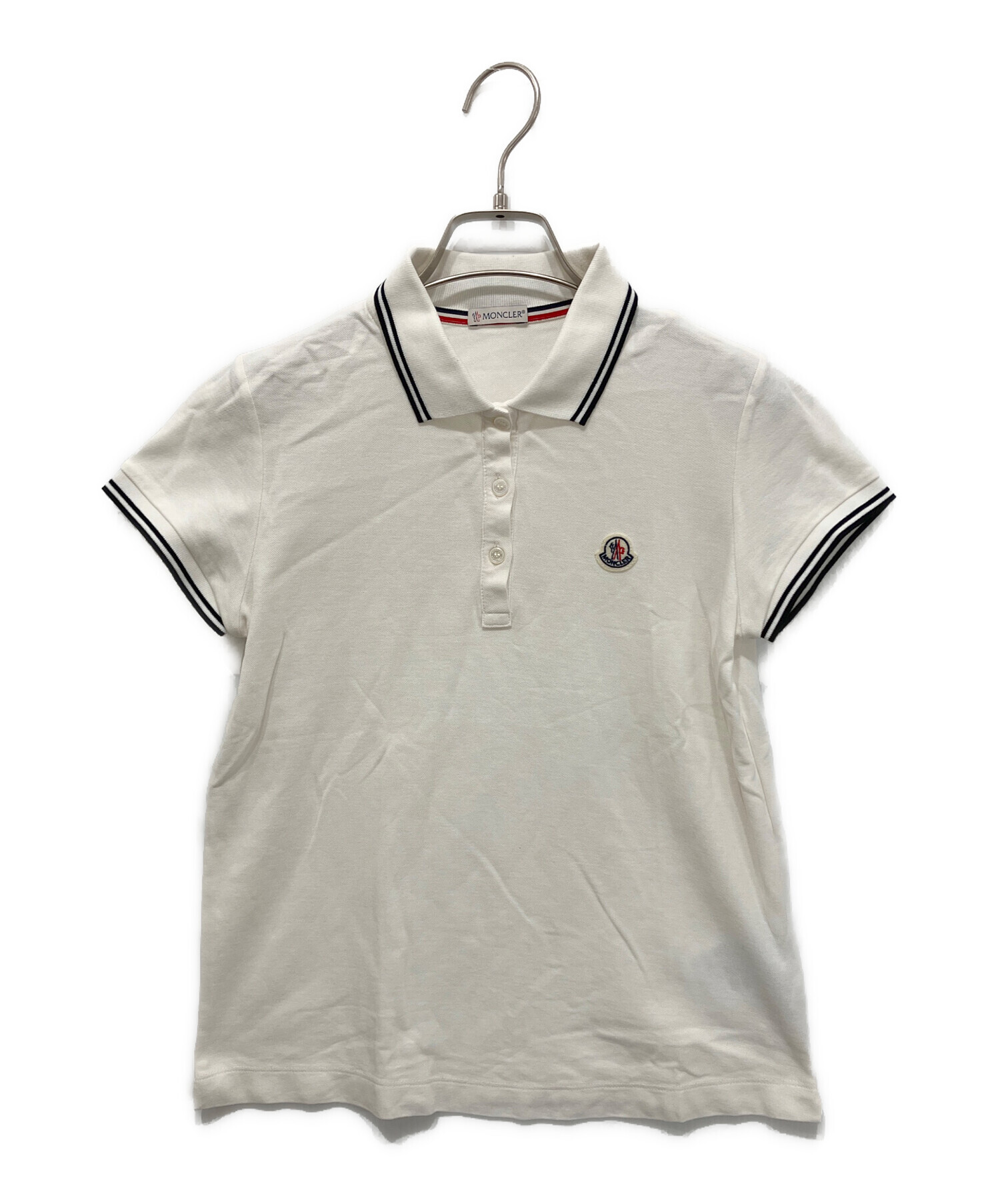 MONCLER ホワイト ポロシャツ　XS 中古・古着通販】MONCLER (モンクレール) ポロシャツ ホワイト サイズ