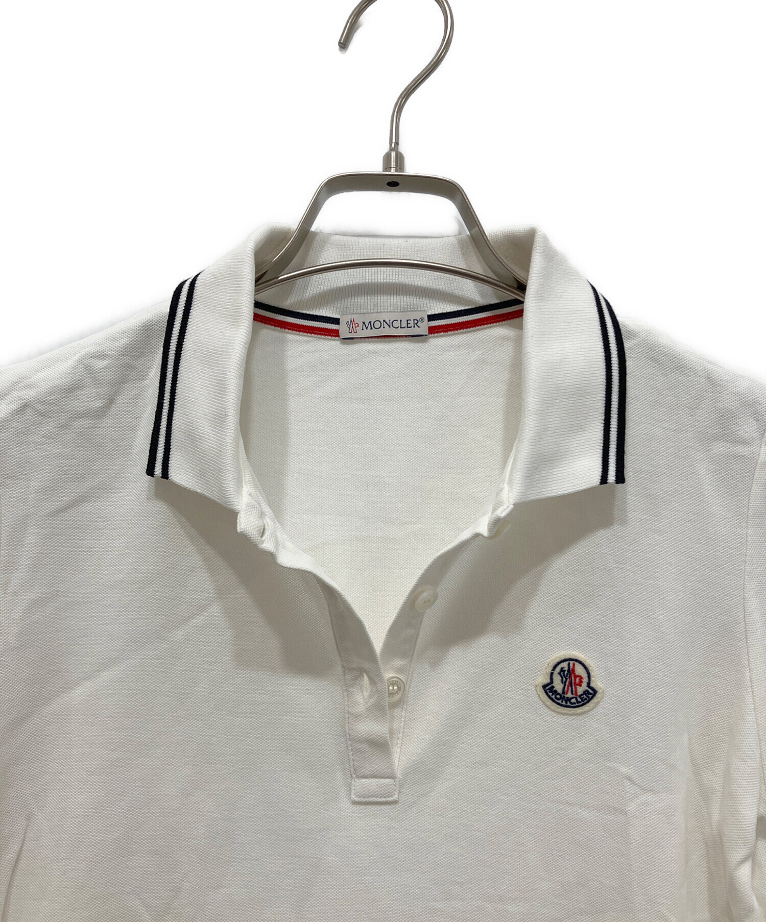 中古・古着通販】MONCLER (モンクレール) ポロシャツ ホワイト サイズ
