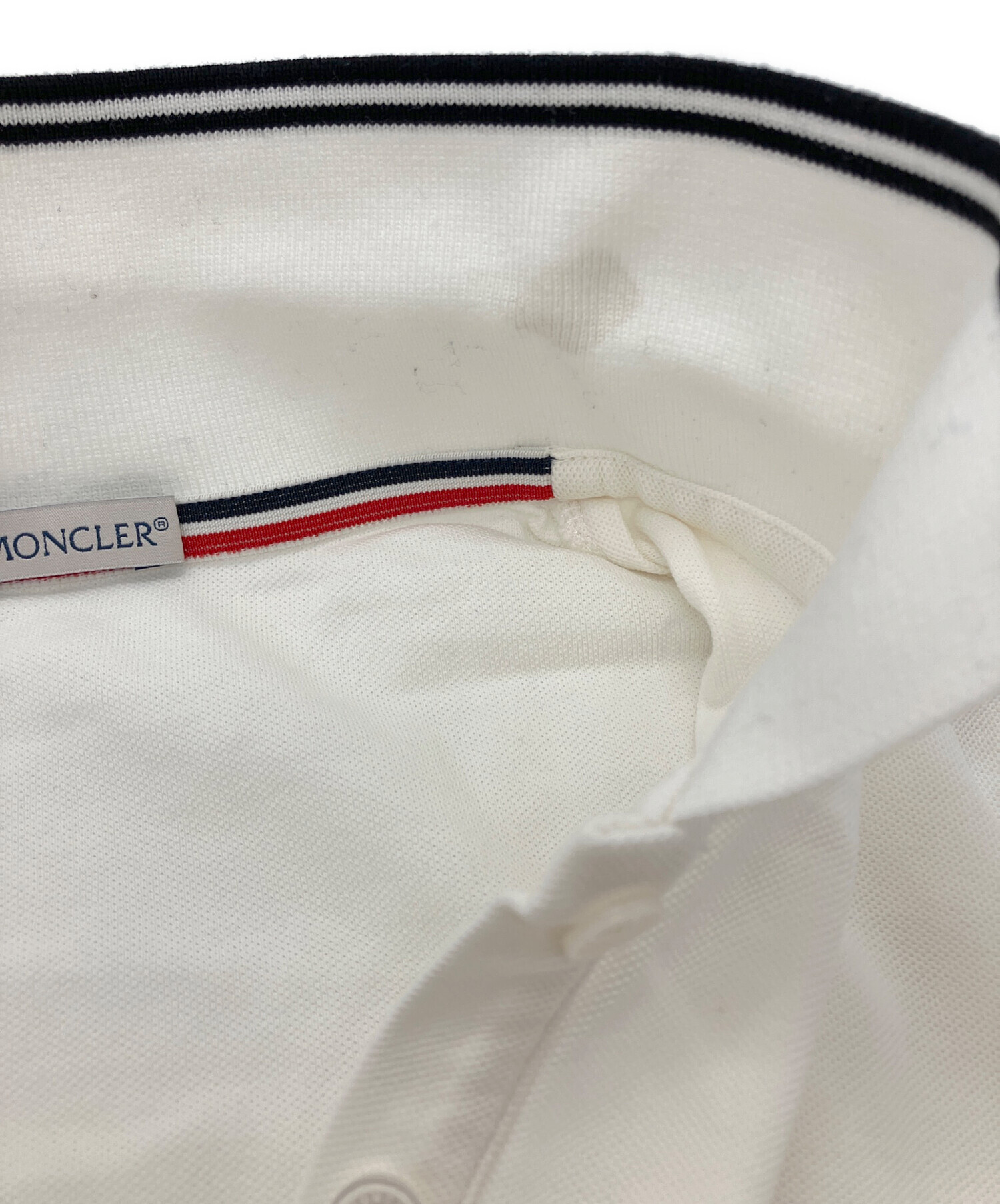 中古・古着通販】MONCLER (モンクレール) ポロシャツ ホワイト サイズ
