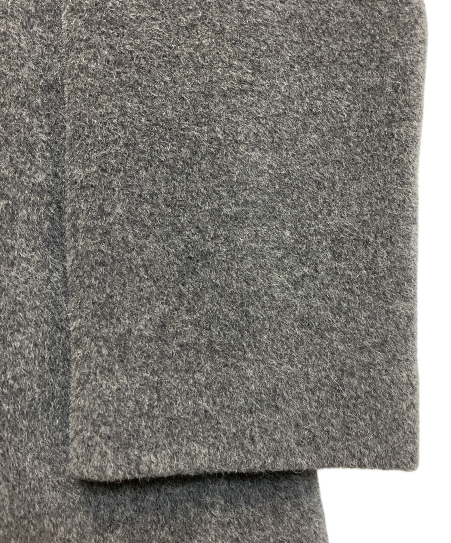 MORABITO グレー ウール　ハーフコート moment+ コート アウター フェイクウールモッサリブスタンドカラー